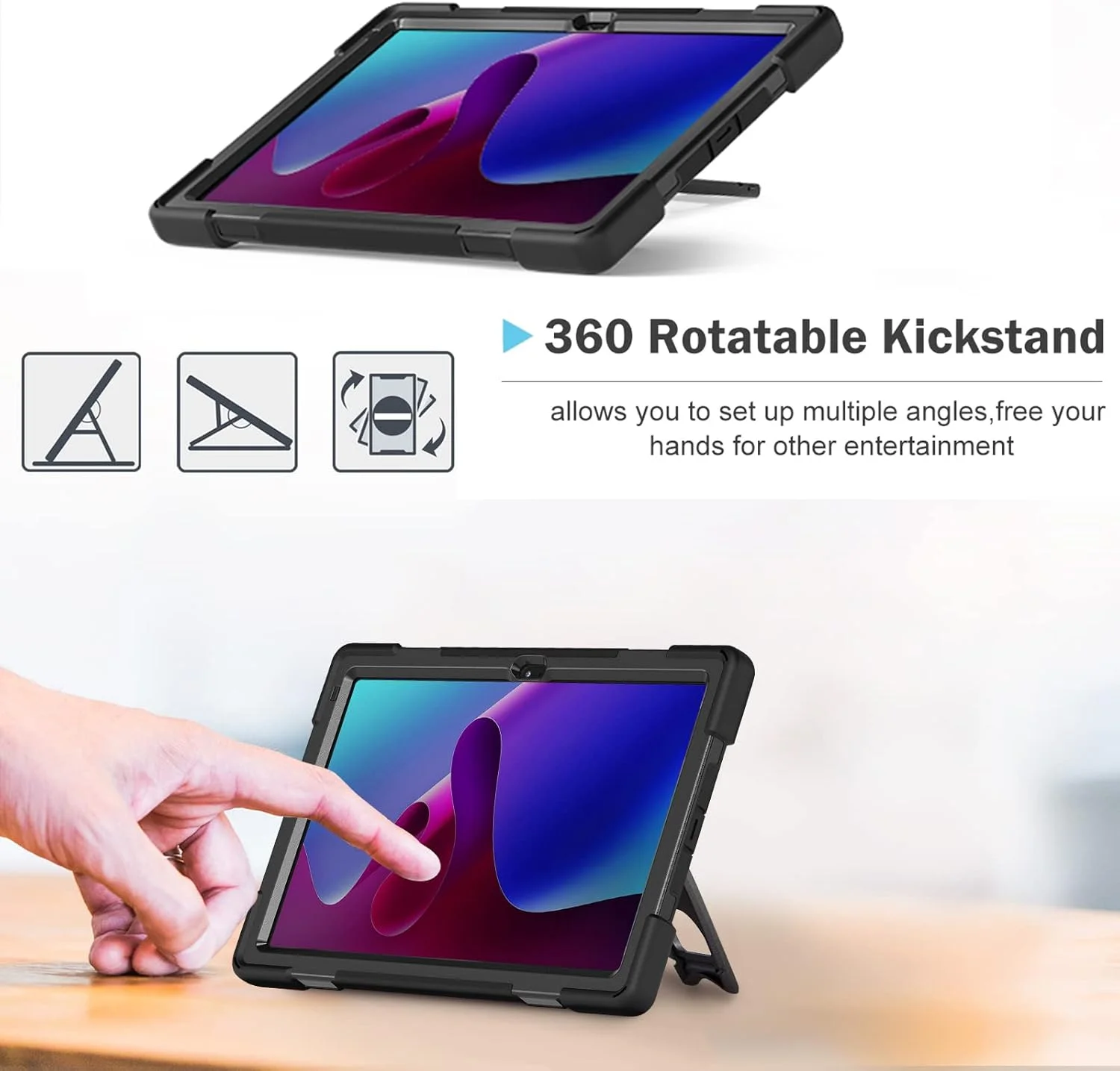 محافظ ProCase برای تبلت لنوو تب P11 Pro 11.2 اینچی نسل 2 مدل 2022 (TB-132FU/TB-138FC)، کاور مقاوم و ضد ضربه با بند دستی و بند شانه برای تبلت 11.2 اینچی لنوو تب P11 Pro نسل دوم - مشکی محافظ ProCase برای تبلت لنوو تب P11 Pro 11.2 اینچی نسل 2 مدل 2022 (TB-132FU/TB-138FC)، کاور مقاوم و ضد ضربه با بند دستی و بند شانه برای تبلت 11.2 اینچی لنوو تب P11 Pro نسل دوم - مشکی