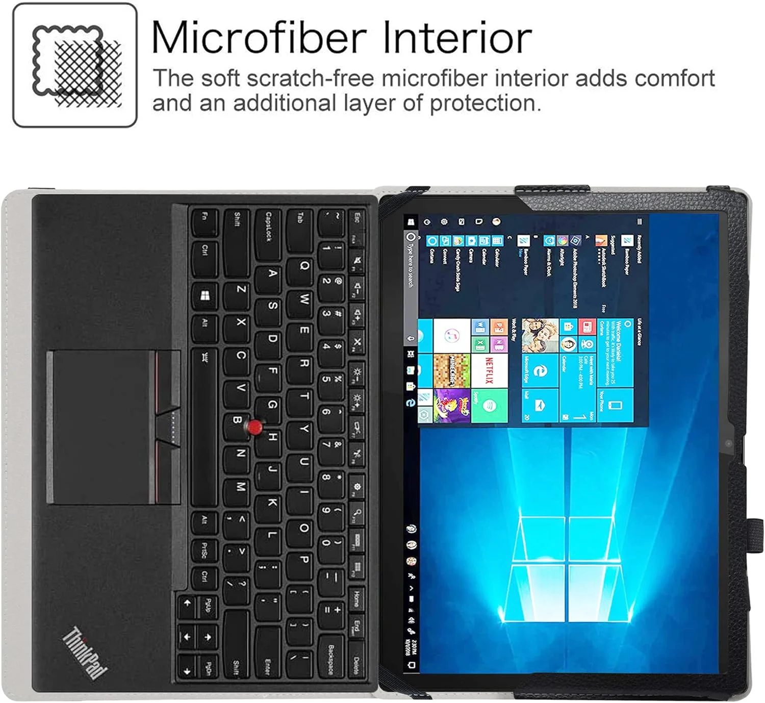 کیف محافظ چرمی تبلت Lenovo ThinkPad X12، سازگار با Lenovo ThinkPad X12 Detachable / ThinkPad X12 Detachable Gen 2 12.3 اینچ، مشکی کیف محافظ چرمی تبلت Lenovo ThinkPad X12، سازگار با Lenovo ThinkPad X12 Detachable / ThinkPad X12 Detachable Gen 2 12.3 اینچ، مشکی