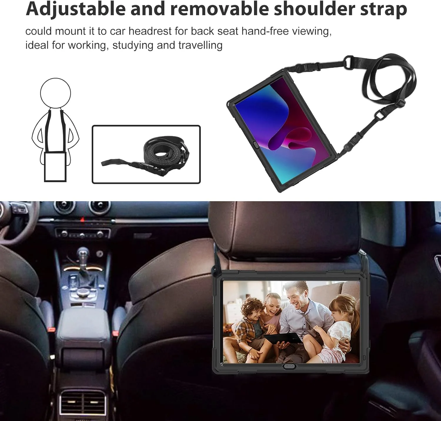 محافظ ProCase برای تبلت لنوو تب P11 Pro 11.2 اینچی نسل 2 مدل 2022 (TB-132FU/TB-138FC)، کاور مقاوم و ضد ضربه با بند دستی و بند شانه برای تبلت 11.2 اینچی لنوو تب P11 Pro نسل دوم - مشکی محافظ ProCase برای تبلت لنوو تب P11 Pro 11.2 اینچی نسل 2 مدل 2022 (TB-132FU/TB-138FC)، کاور مقاوم و ضد ضربه با بند دستی و بند شانه برای تبلت 11.2 اینچی لنوو تب P11 Pro نسل دوم - مشکی