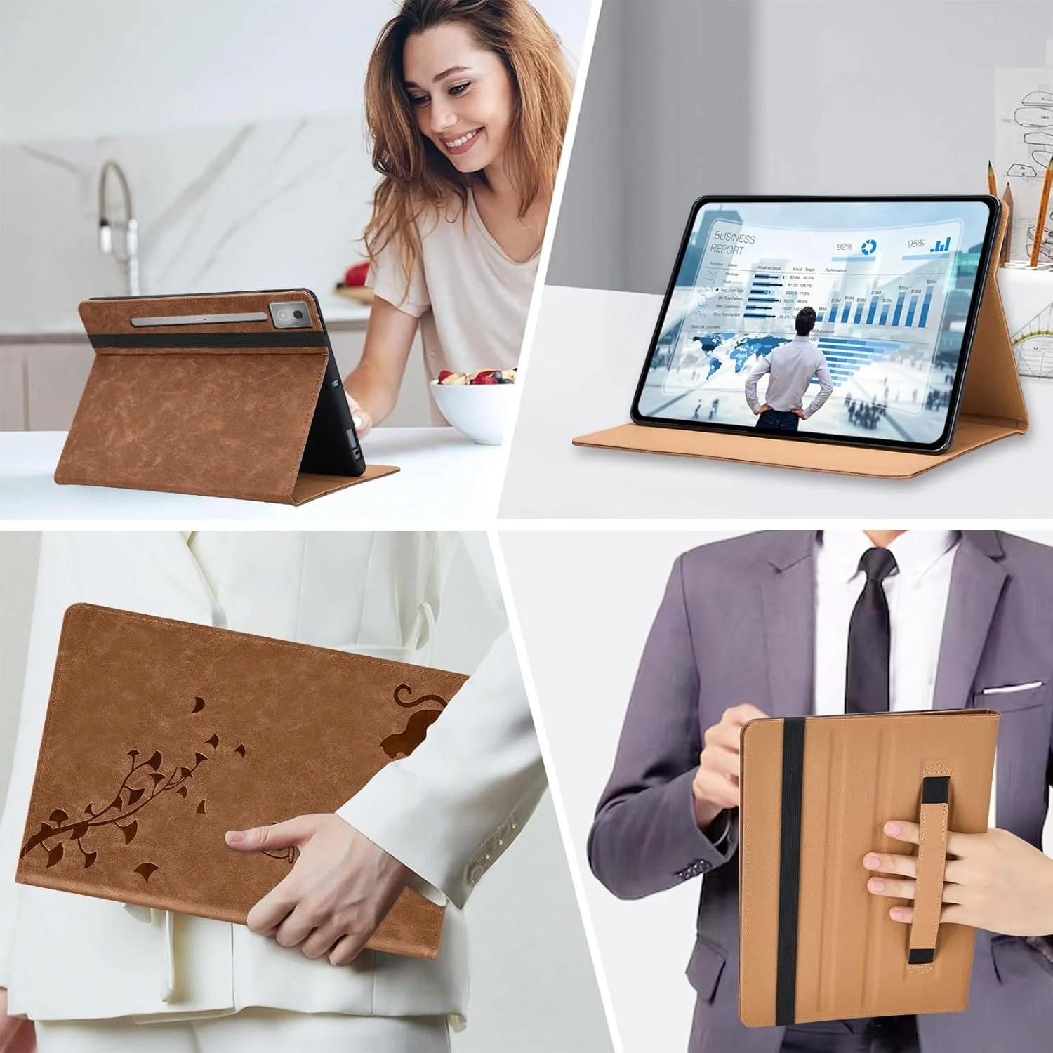 کیف محافظ چرمی تبلت لنوو Idea Tab Pro 12.7 اینچ مدل 2025، طرح پروانه و گربه فانتزی، با قابلیت استند و بند دستی، مناسب برای مدل های TB-373FU TB-375FC - قهوه ای کیف محافظ چرمی تبلت لنوو Idea Tab Pro 12.7 اینچ مدل 2025، طرح پروانه و گربه فانتزی، با قابلیت استند و بند دستی، مناسب برای مدل های TB-373FU TB-375FC - قهوه ای