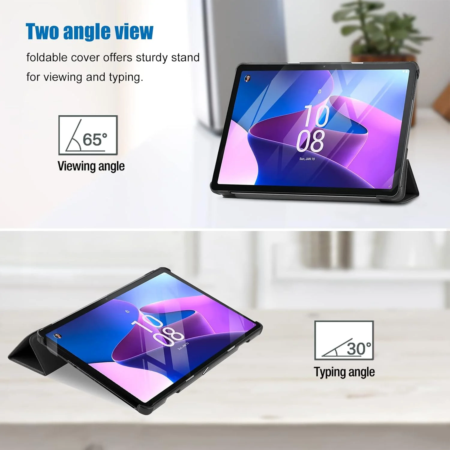 پروکیس برای تبلت لنوو تب M10 سایز 10.1 اینچ نسل سوم 2022، کاور باریک و سبک با استند سه تایی، کاور محافظ هوشمند سخت برای لنوو تب M10 سایز 10.1 اینچ مدل TB328FU / TB328XU با قابلیت خواب/بیدار شدن خودکار - مشکی پروکیس برای تبلت لنوو تب M10 سایز 10.1 اینچ نسل سوم 2022، کاور باریک و سبک با استند سه تایی، کاور محافظ هوشمند سخت برای لنوو تب M10 سایز 10.1 اینچ مدل TB328FU / TB328XU با قابلیت خواب/بیدار شدن خودکار - مشکی