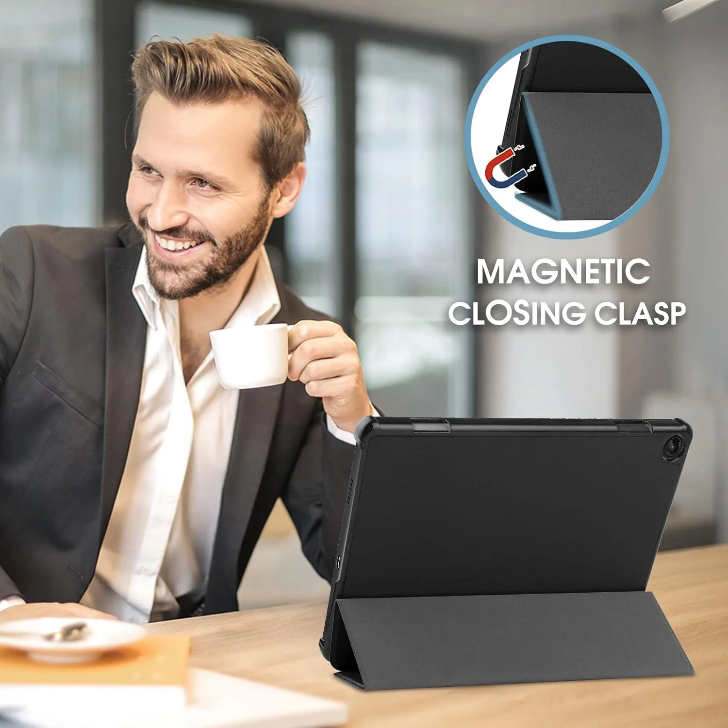 پروکیس برای تبلت لنوو تب M10 سایز 10.1 اینچ نسل سوم 2022، کاور باریک و سبک با استند سه تایی، کاور محافظ هوشمند سخت برای لنوو تب M10 سایز 10.1 اینچ مدل TB328FU / TB328XU با قابلیت خواب/بیدار شدن خودکار - مشکی پروکیس برای تبلت لنوو تب M10 سایز 10.1 اینچ نسل سوم 2022، کاور باریک و سبک با استند سه تایی، کاور محافظ هوشمند سخت برای لنوو تب M10 سایز 10.1 اینچ مدل TB328FU / TB328XU با قابلیت خواب/بیدار شدن خودکار - مشکی
