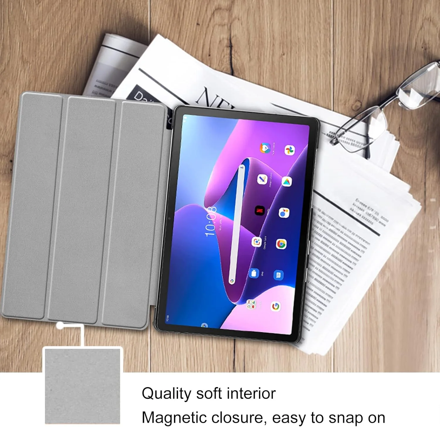 پروکیس برای تبلت لنوو تب M10 سایز 10.1 اینچ نسل سوم 2022، کاور باریک و سبک با استند سه تایی، کاور محافظ هوشمند سخت برای لنوو تب M10 سایز 10.1 اینچ مدل TB328FU / TB328XU با قابلیت خواب/بیدار شدن خودکار - مشکی پروکیس برای تبلت لنوو تب M10 سایز 10.1 اینچ نسل سوم 2022، کاور باریک و سبک با استند سه تایی، کاور محافظ هوشمند سخت برای لنوو تب M10 سایز 10.1 اینچ مدل TB328FU / TB328XU با قابلیت خواب/بیدار شدن خودکار - مشکی