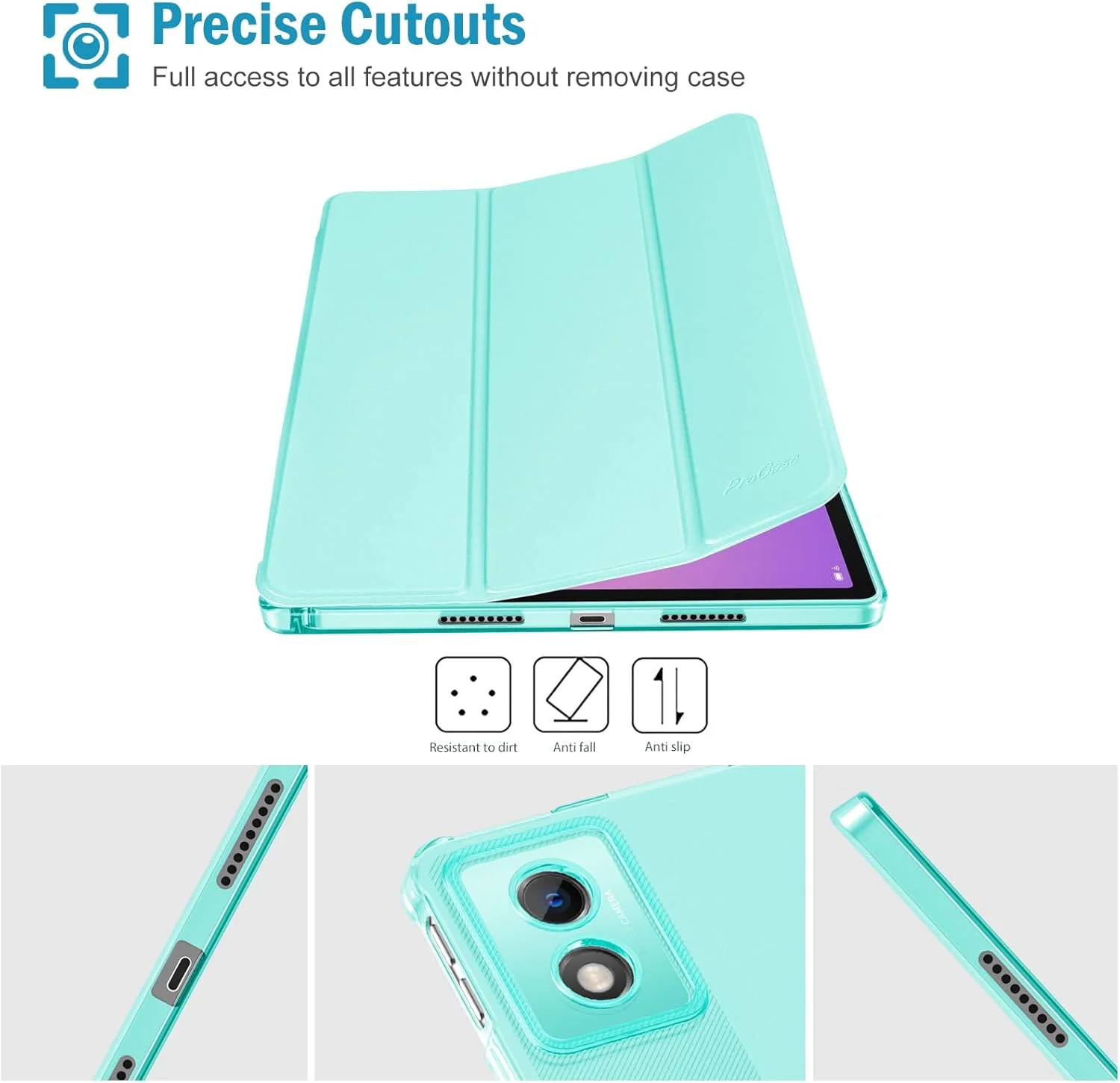 کیف هوشمند ProCase برای تبلت Lenovo Idea Tab Pro 12.7 اینچی 2025 به همراه جای قلم، کاور محافظ باریک تاشو سه لایه با پشت شفاف و پشتیبانی از حالت خواب/بیدار خودکار - نعنایی کیف هوشمند ProCase برای تبلت Lenovo Idea Tab Pro 12.7 اینچی 2025 به همراه جای قلم، کاور محافظ باریک تاشو سه لایه با پشت شفاف و پشتیبانی از حالت خواب/بیدار خودکار - نعنایی