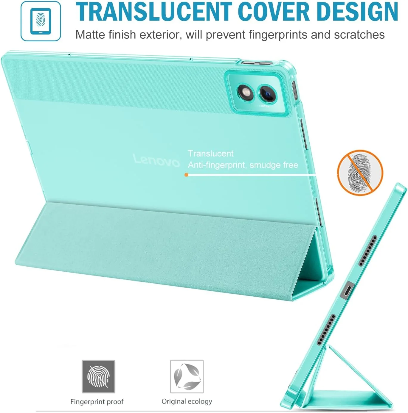 کیف هوشمند ProCase برای تبلت Lenovo Idea Tab Pro 12.7 اینچی 2025 به همراه جای قلم، کاور محافظ باریک تاشو سه لایه با پشت شفاف و پشتیبانی از حالت خواب/بیدار خودکار - نعنایی کیف هوشمند ProCase برای تبلت Lenovo Idea Tab Pro 12.7 اینچی 2025 به همراه جای قلم، کاور محافظ باریک تاشو سه لایه با پشت شفاف و پشتیبانی از حالت خواب/بیدار خودکار - نعنایی