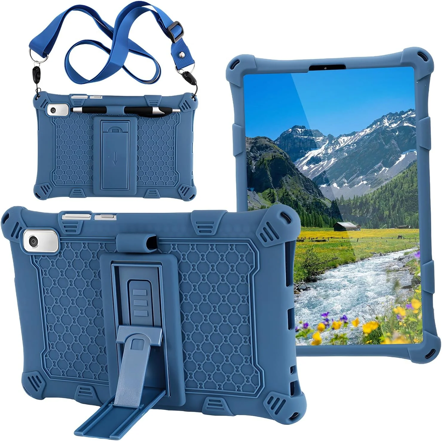 Case Compatible with Lenovo Tab M9 9 inch 2023 (TB310FU) Kids Boy Girl EVA Protective Cover for Lenovo M9 Tablet Shockproof Case with Capacitive Stylus Pen Stand Hard Back Shell Shoulder Strap
