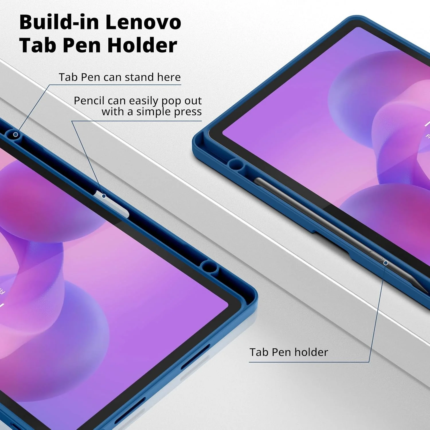 EasyAcc Case for Idea Tab 2025 11 inch with Pencil Holder (TB-336ZU TB-336FU) Slim Protective Case with Stand PU Leather Tablet, Sea Blue EasyAcc Case for Idea Tab 2025 11 inch with Pencil Holder (TB-336ZU TB-336FU) Slim Protective Case with Stand PU Leather Tablet, Sea Blue