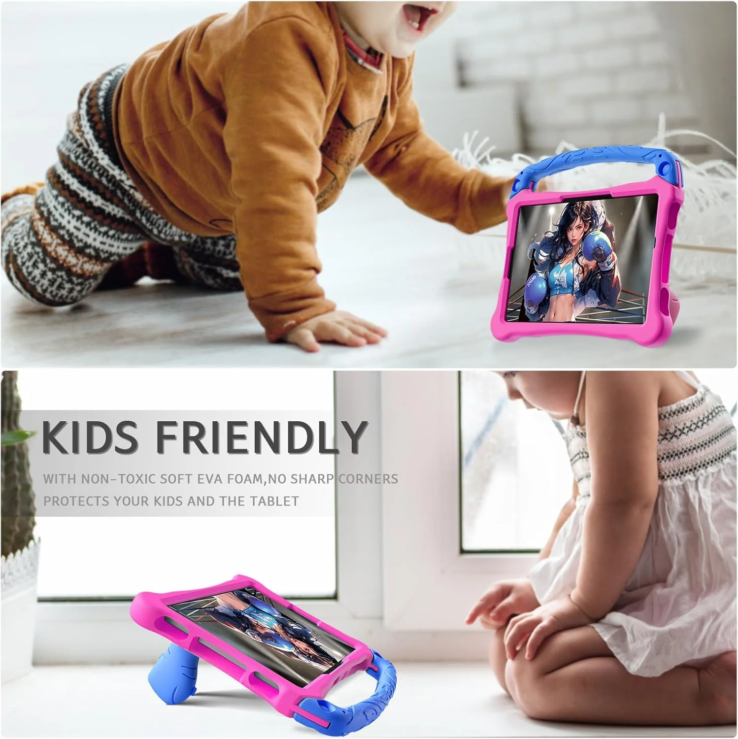 Gruattreay Kids Case Compatible with Lenovo Idea Tab Tablet 11 inch 2025 (TB-336ZU/TB-336FU), Light Weight Shockproof Drop Proof with Handle/Kickstand, Child Friendly Case (Rose+Blue) Gruattreay Kids Case Compatible with Lenovo Idea Tab Tablet 11 inch 2025 (TB-336ZU/TB-336FU), Light Weight Shockproof Drop Proof with Handle/Kickstand, Child Friendly Case (Rose+Blue)