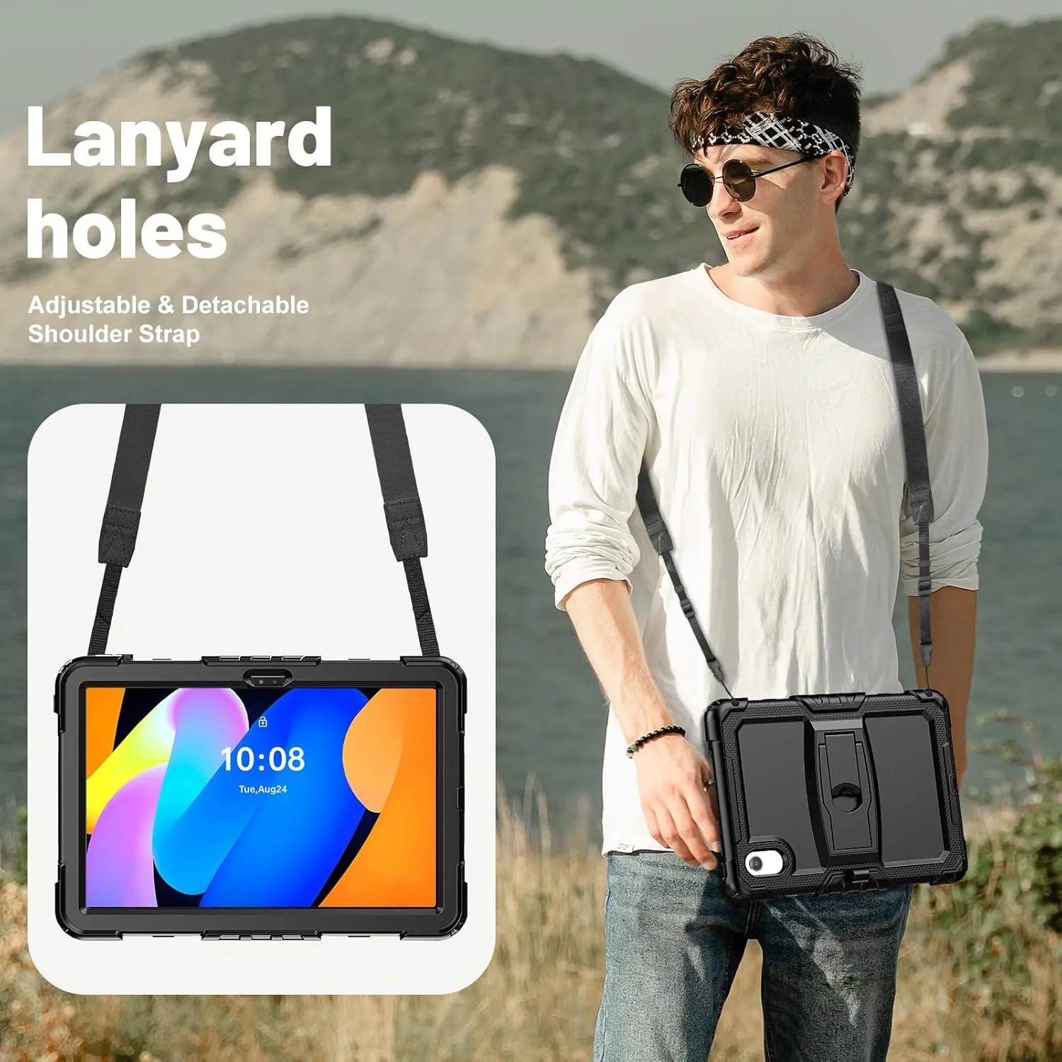 کاور مقاوم Gruattreay برای تبلت 11 اینچی Lenovo Idea Tab 2025، کاور محافظ سه لایه ضد ضربه با پایه و بند شانه (بنفش) کاور مقاوم Gruattreay برای تبلت 11 اینچی Lenovo Idea Tab 2025، کاور محافظ سه لایه ضد ضربه با پایه و بند شانه (بنفش)