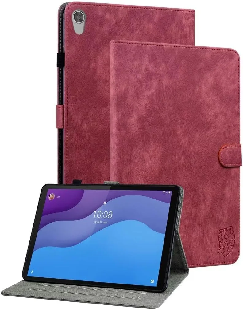 Compatible with/Replacement for Tablet PC Lenovo Tab M10 HD Gen 2 TB-X306X,TB-X306F 10.1 Inch PU Leather Flip Cover Stand Magnetic Wallet Case TXMXHPB (Red)
