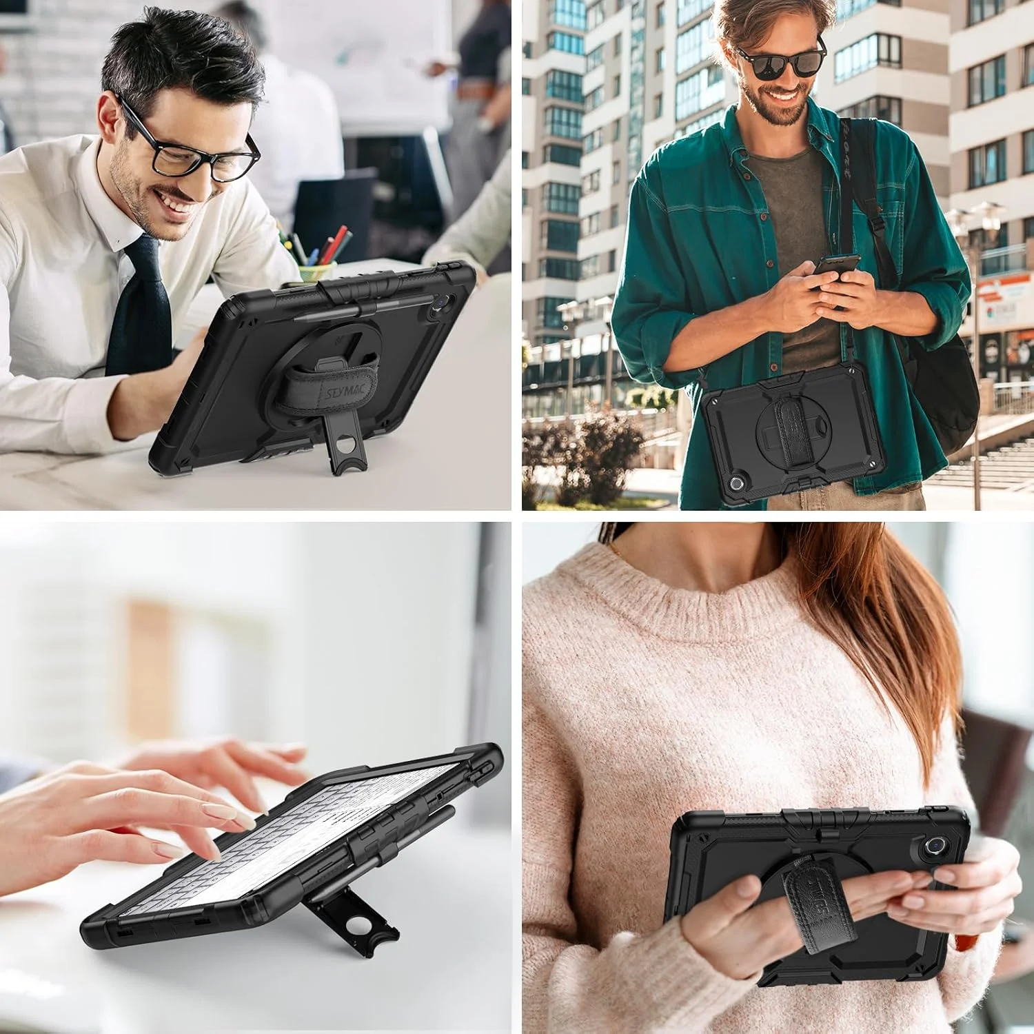 کیف محافظ تبلت SEYMAC مناسب برای Lenovo Tab M11 2024 (TB-330FU/TB-331FC)، کیف ضد ضربه Lenovo Tab M11 با محافظ صفحه نمایش، استند چرخان 360 درجه و بند دستی، بند شانه، جای قلم، مشکی کیف محافظ تبلت SEYMAC مناسب برای Lenovo Tab M11 2024 (TB-330FU/TB-331FC)، کیف ضد ضربه Lenovo Tab M11 با محافظ صفحه نمایش، استند چرخان 360 درجه و بند دستی، بند شانه، جای قلم، مشکی
