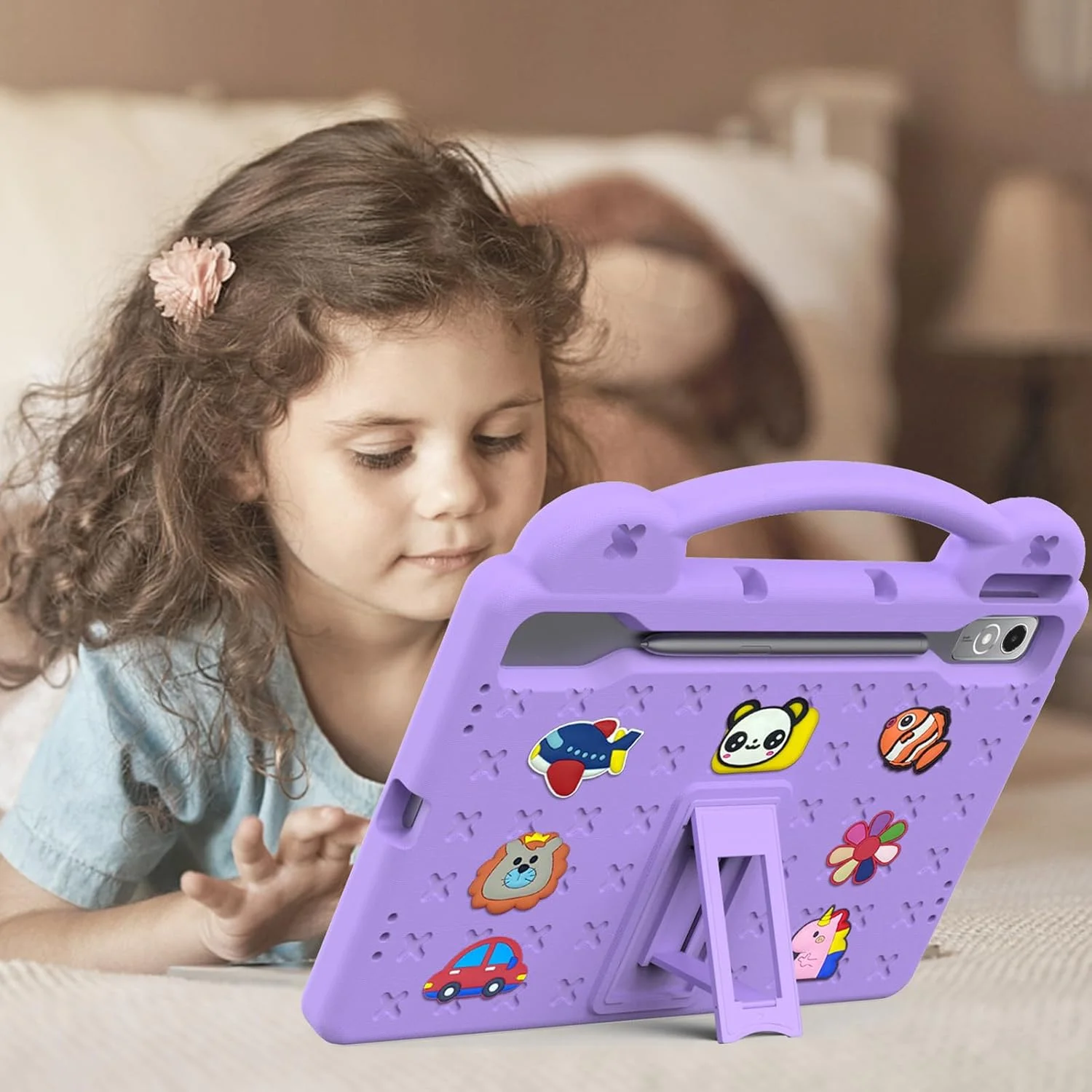 کیف Billionn Kids سازگار با تبلت Lenovo Tab P12 12.7 اینچی 2023، کاور محافظ ضد ضربه EVA با قابلیت DIY همراه با جای قلم/بند شانه/پایه دسته، بنفش کیف Billionn Kids سازگار با تبلت Lenovo Tab P12 12.7 اینچی 2023، کاور محافظ ضد ضربه EVA با قابلیت DIY همراه با جای قلم/بند شانه/پایه دسته، بنفش