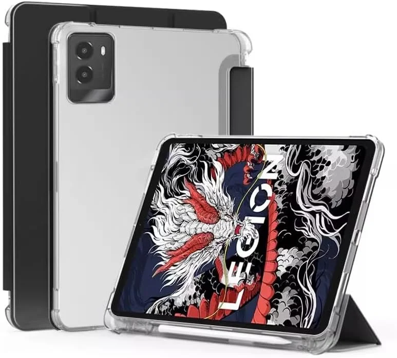 کاور Gruattreay سازگار با تبلت 8.8 اینچی Lenovo Legion Y700 نسل سوم 2025، کاور شفاف سه تایی سری Unid با قابلیت بیدار شدن/به خواب رفتن خودکار برای Legion Y700 2025 (مشکی)
