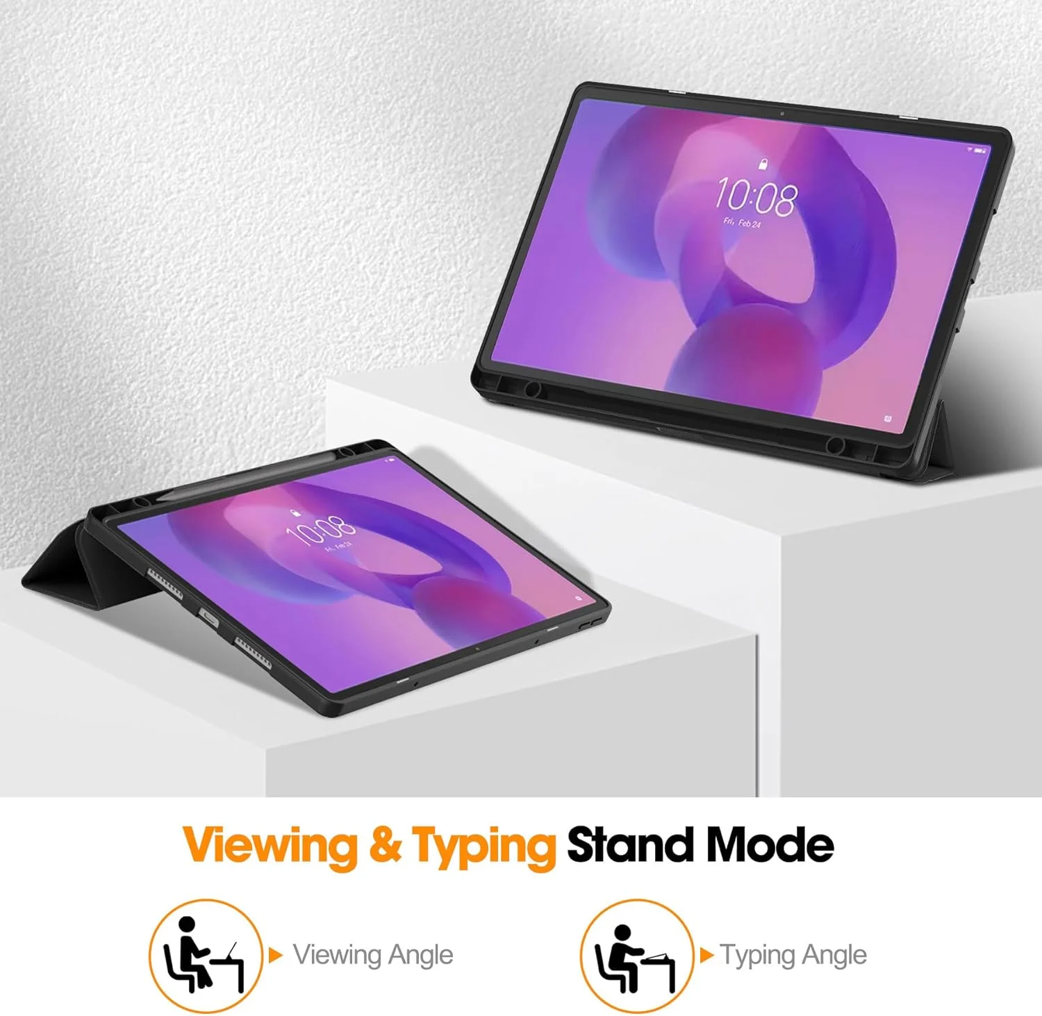 کیف محافظ EasyAcc برای تبلت Lenovo Idea Tab Pro 12.7 اینچ 2025 به همراه جای قلم (TB-373FU TB-375FC)، کیف محافظ باریک با استند، چرم PU، مشکی کیف محافظ EasyAcc برای تبلت Lenovo Idea Tab Pro 12.7 اینچ 2025 به همراه جای قلم (TB-373FU TB-375FC)، کیف محافظ باریک با استند، چرم PU، مشکی