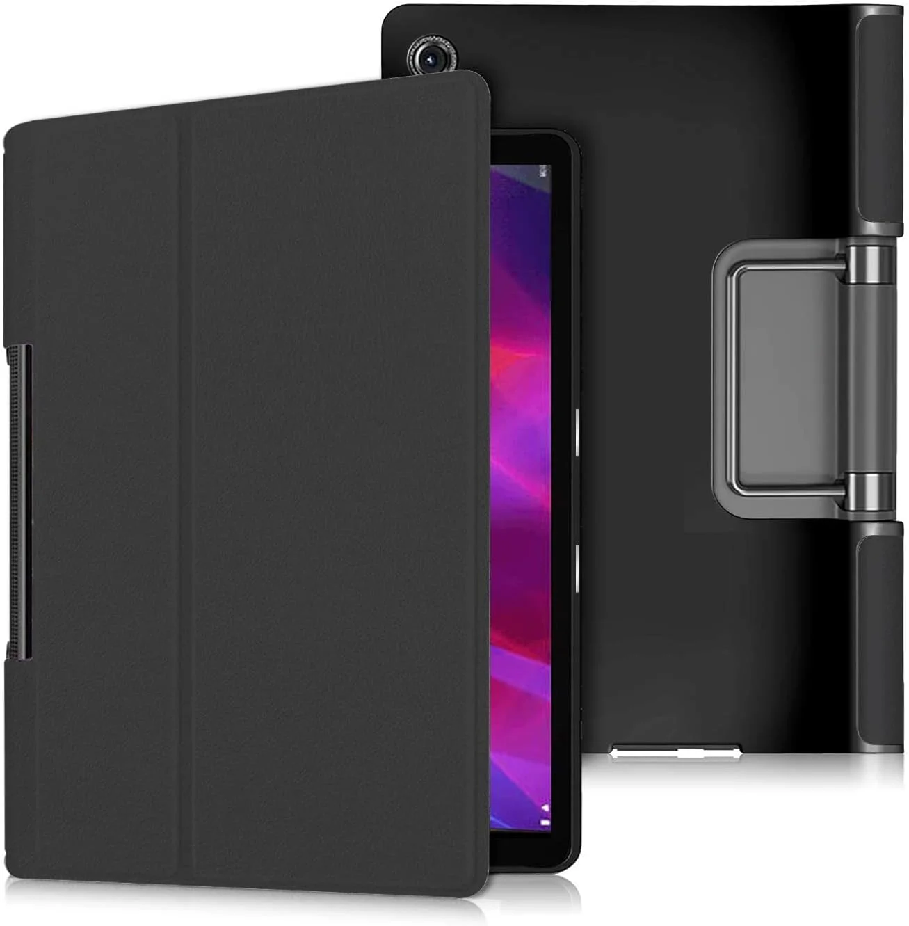 PU Leather Flip Case Cover for Lenovo Yoga Tab 11 (YT-J706F) 11 Inch Tablet, Black