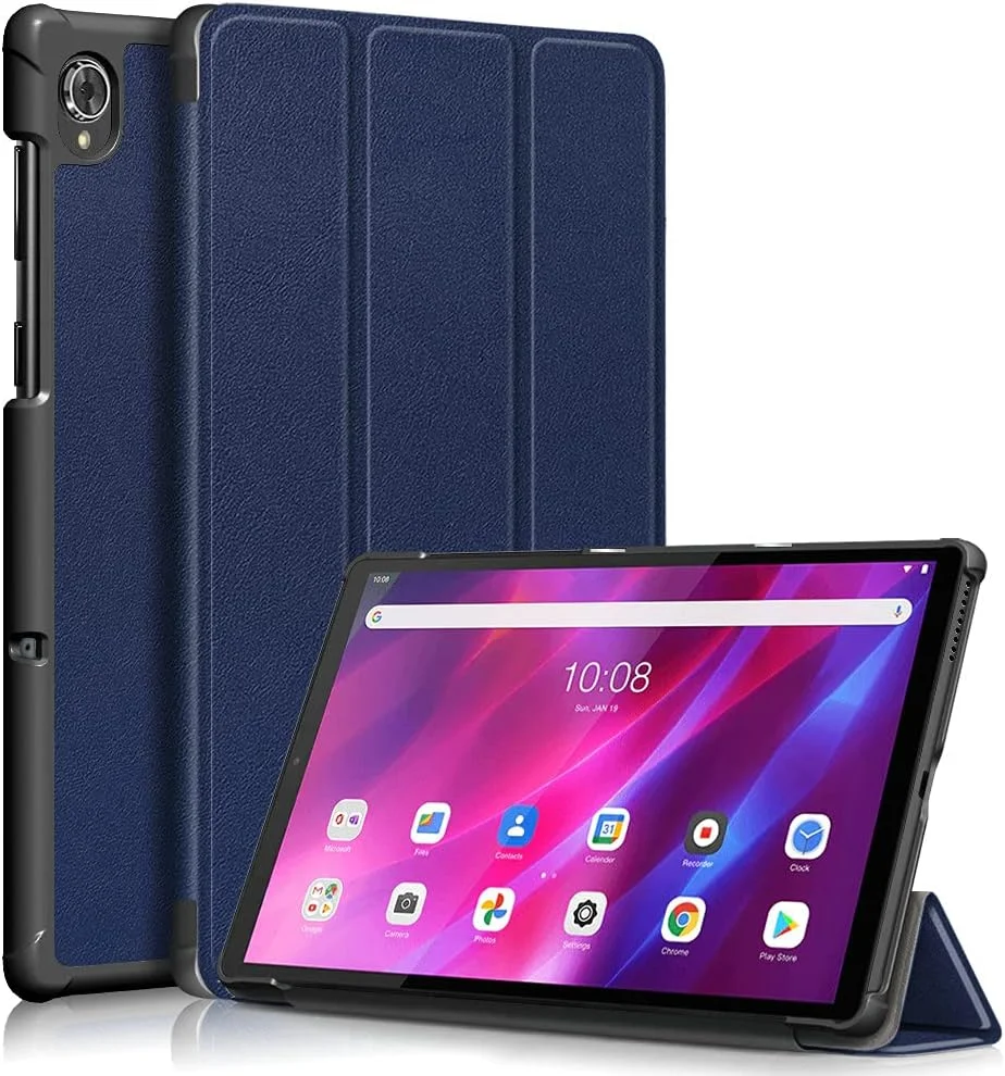 کاور کاستر Kepuch برای تبلت لنوو تب K10 TB-X6C6 - کاور سخت و فوق العاده نازک چرمی PU برای لنوو تب K10 TB-X6C6 - آبی