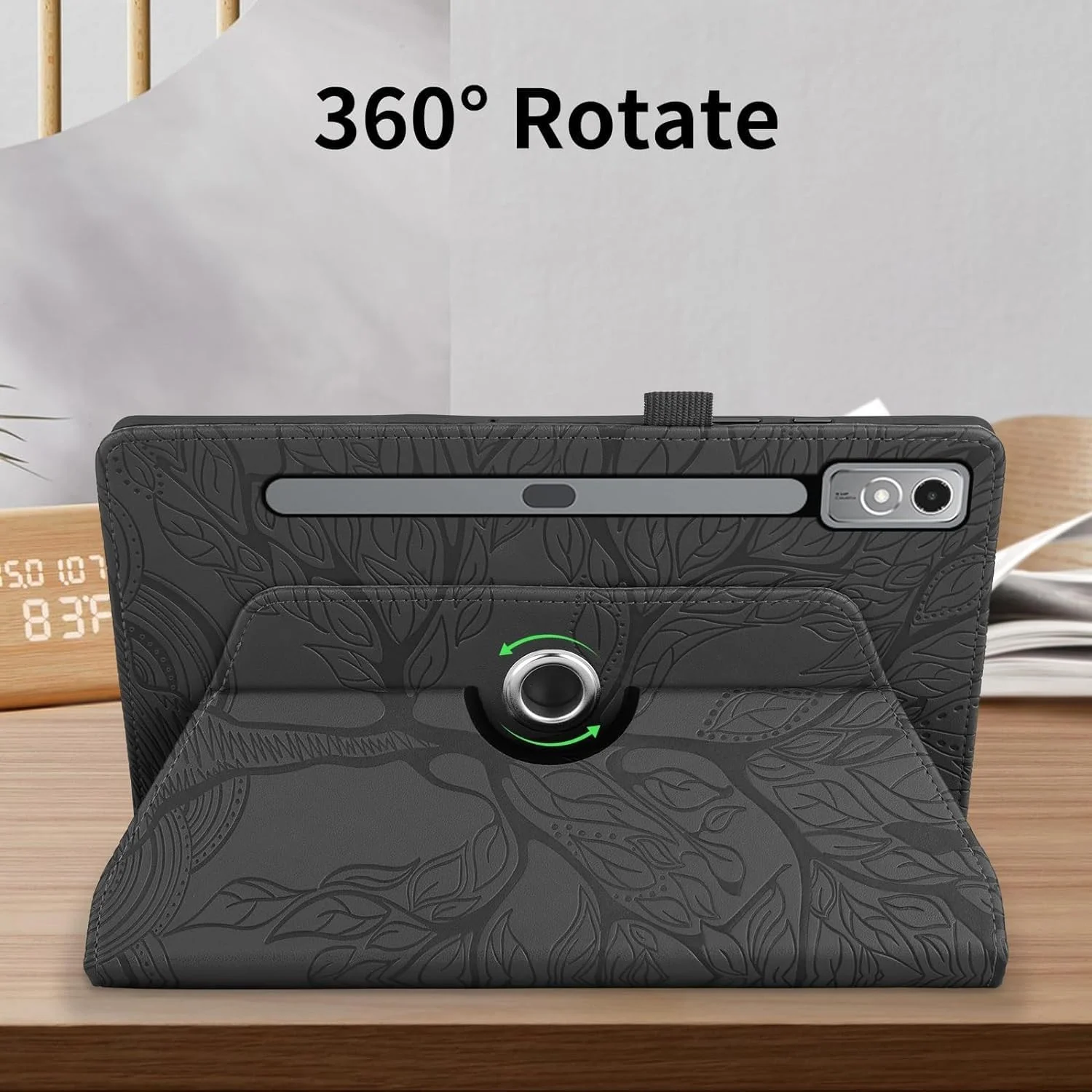 کیف چرخشی Gruattreay سازگار با تبلت Lenovo Tab P12 12.7 اینچی 2023، چرم PU، پوشش محافظ پایه چرخان 360 درجه با قابلیت بیدار شدن خودکار کیف چرخشی Gruattreay سازگار با تبلت Lenovo Tab P12 12.7 اینچی 2023، چرم PU، پوشش محافظ پایه چرخان 360 درجه با قابلیت بیدار شدن خودکار