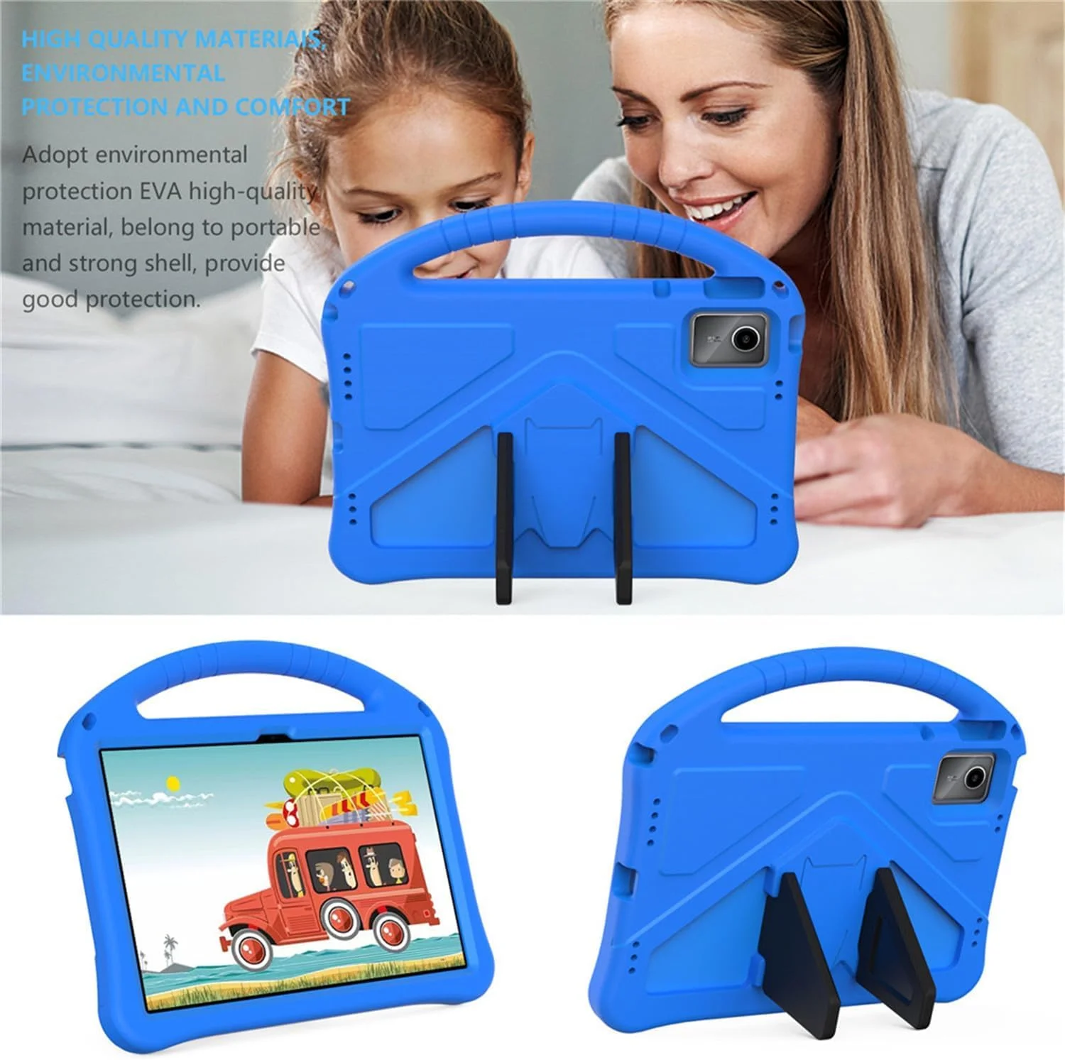 کیف محافظ کودکانه HYAEcase برای تبلت Lenovo Tab M11 2024 به همراه پایه تاشو و دسته حمل، سبک و مقاوم در برابر ضربه (آبی) کیف محافظ کودکانه HYAEcase برای تبلت Lenovo Tab M11 2024 به همراه پایه تاشو و دسته حمل، سبک و مقاوم در برابر ضربه (آبی)