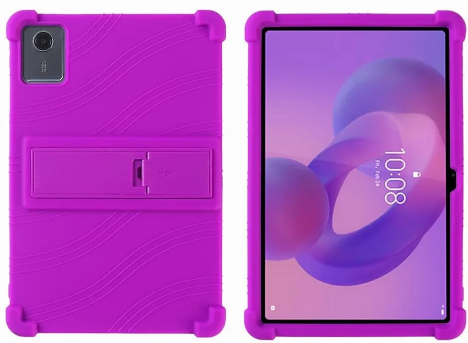 کاور تبلت گرواتری مناسب برای تبلت لنوو Idea Tab 11 اینچ 2025 (TB336ZU/TB336FU) [مناسب کودکان] کاور سیلیکونی نرم با گوشه‌های ضخیم و مقاوم در برابر ضربه به همراه استند چند زاویه‌ای (بنفش)