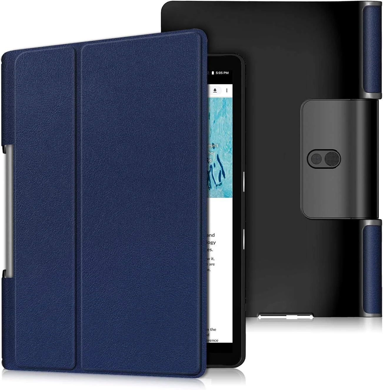 کیف محافظ چرمی هوشمند و فوق العاده نازک Skeido مناسب برای تبلت Lenovo Yoga Tab 5 X705F مدل YT-X705F - آبی