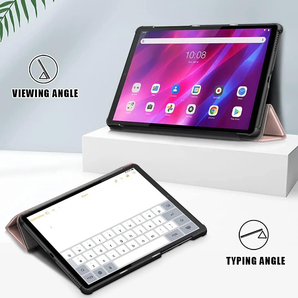کیف تبلت Gylint برای Lenovo Tab K10 2021، کیف تاشو چرمی PU فوق العاده نازک با قابلیت استند برای Lenovo Tab K10 2021 TB-X6C6 / M10 Plus (نسل دوم) TB-X606F TB-X606X تبلت 10.3 اینچی، طلایی رز کیف تبلت Gylint برای Lenovo Tab K10 2021، کیف تاشو چرمی PU فوق العاده نازک با قابلیت استند برای Lenovo Tab K10 2021 TB-X6C6 / M10 Plus (نسل دوم) TB-X606F TB-X606X تبلت 10.3 اینچی، طلایی رز