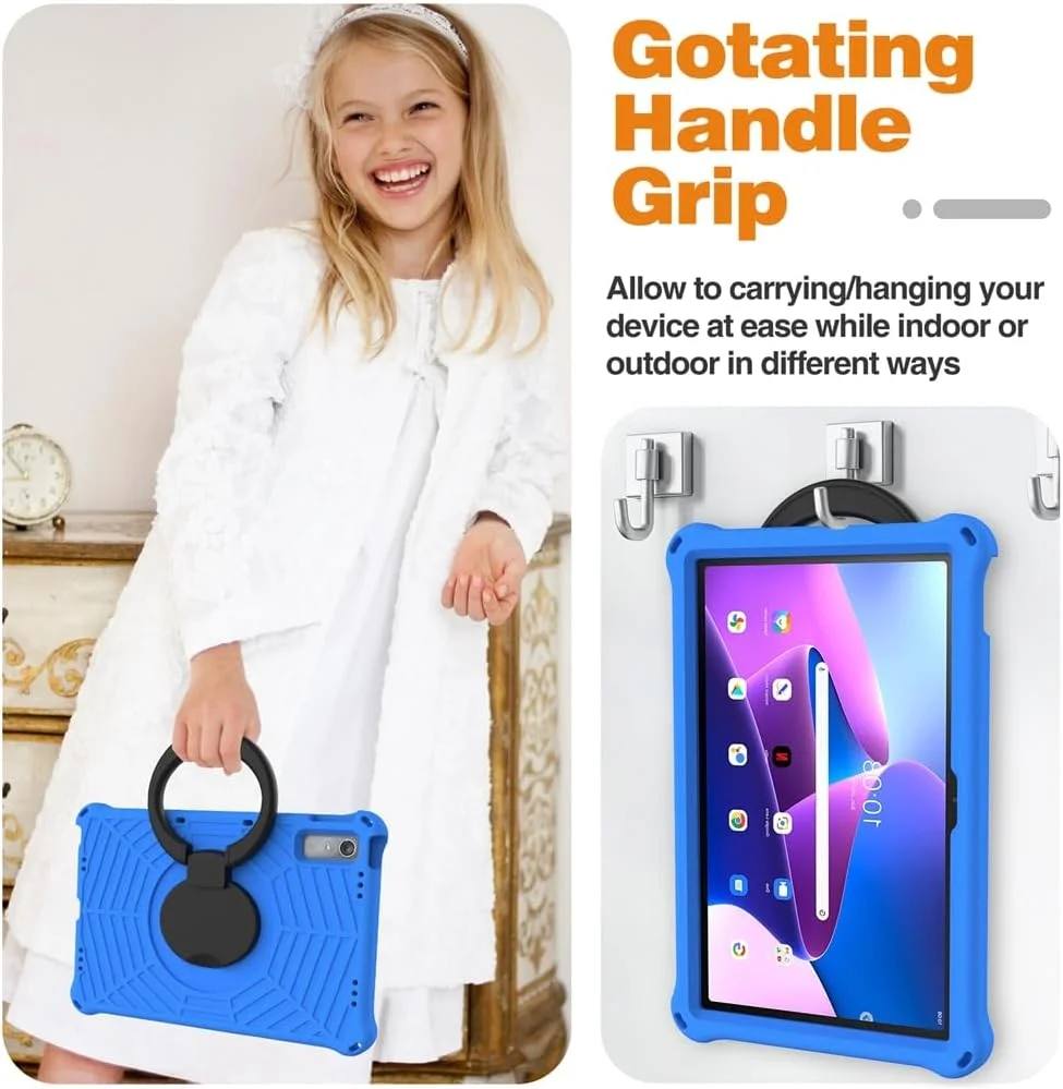 کاور کودکانه Gruattreay سازگار با تبلت Lenovo Tab P11 نسل دوم 11.5 اینچ 2023 (TB-350FU/350XU)، EVA سبک وزن، با بند قابل تنظیم، کاور پایه دار چند منظوره چرخان 360 درجه (بنفش) کاور کودکانه Gruattreay سازگار با تبلت Lenovo Tab P11 نسل دوم 11.5 اینچ 2023 (TB-350FU/350XU)، EVA سبک وزن، با بند قابل تنظیم، کاور پایه دار چند منظوره چرخان 360 درجه (بنفش)