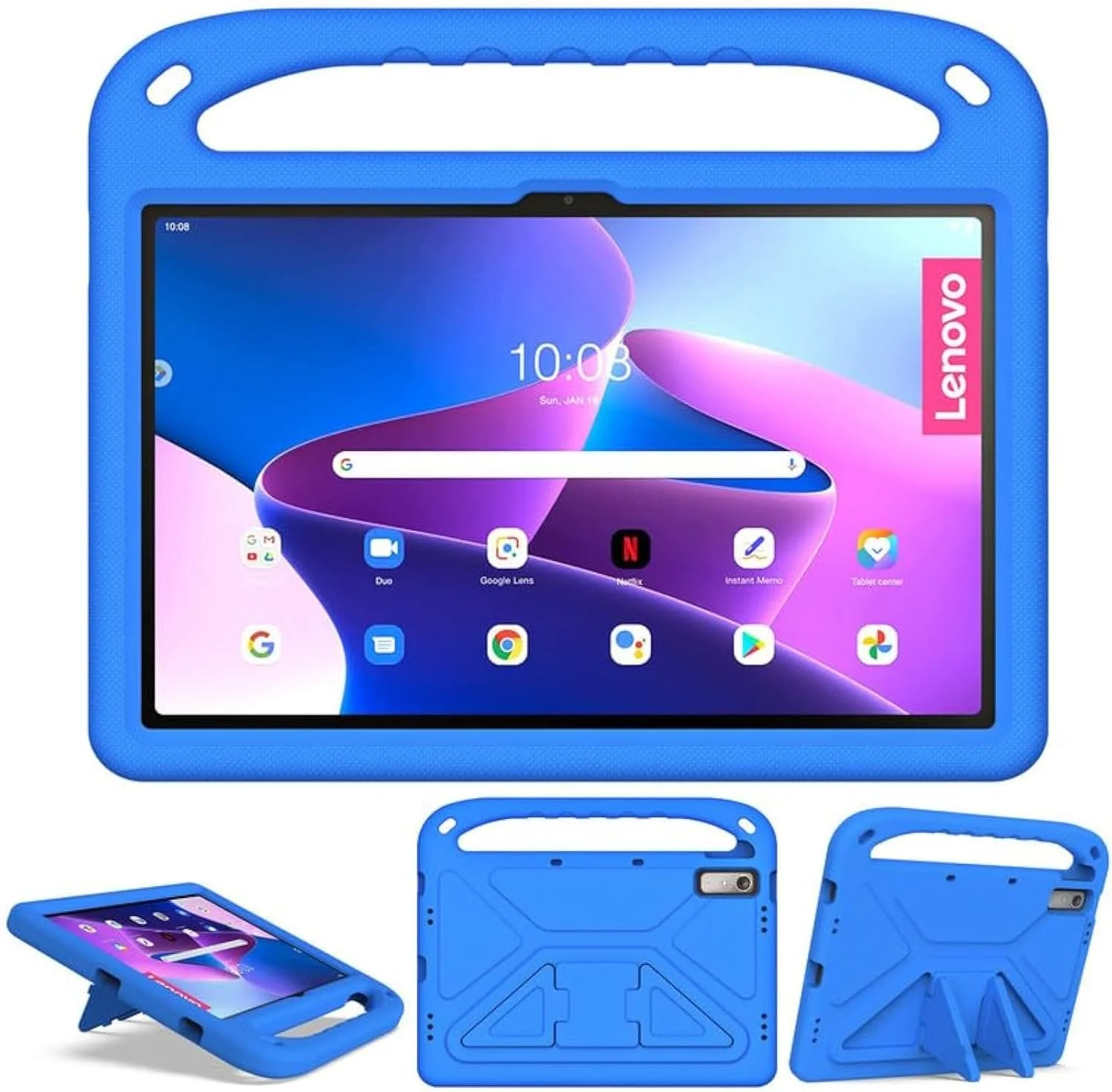Nikaque Kids Case For Lenovo Tab P11 (2nd Gen) TB350FU 11.5-Inch, EVA Foam Lightweight Shockproof Duarable, Tablet Cover with Handle Stand Case For Children Firendly, Blue