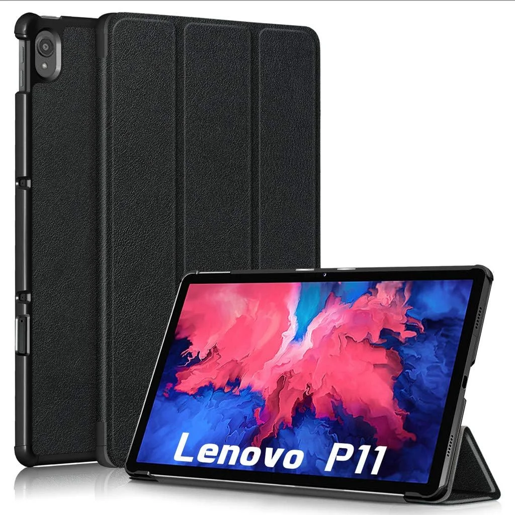 کاور کاستر Kepuch برای تبلت لنوو Tab P11 2020 TB-J606/Tab P11 Plus 2021 TB-J616 - کاور سخت و فوق العاده نازک چرمی PU برای تبلت لنوو Tab P11 2020 TB-J606/Tab P11 Plus 2021 TB-J616 - مشکی