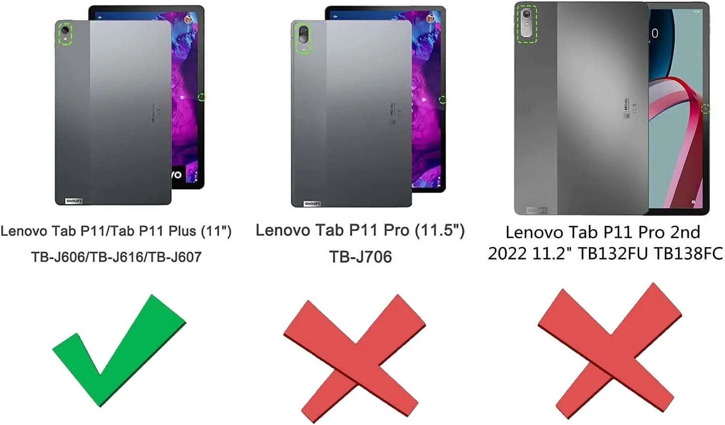 کاور کاستر Kepuch برای تبلت لنوو Tab P11 2020 TB-J606/Tab P11 Plus 2021 TB-J616 - کاور سخت و فوق العاده نازک چرمی PU برای تبلت لنوو Tab P11 2020 TB-J606/Tab P11 Plus 2021 TB-J616 - مشکی