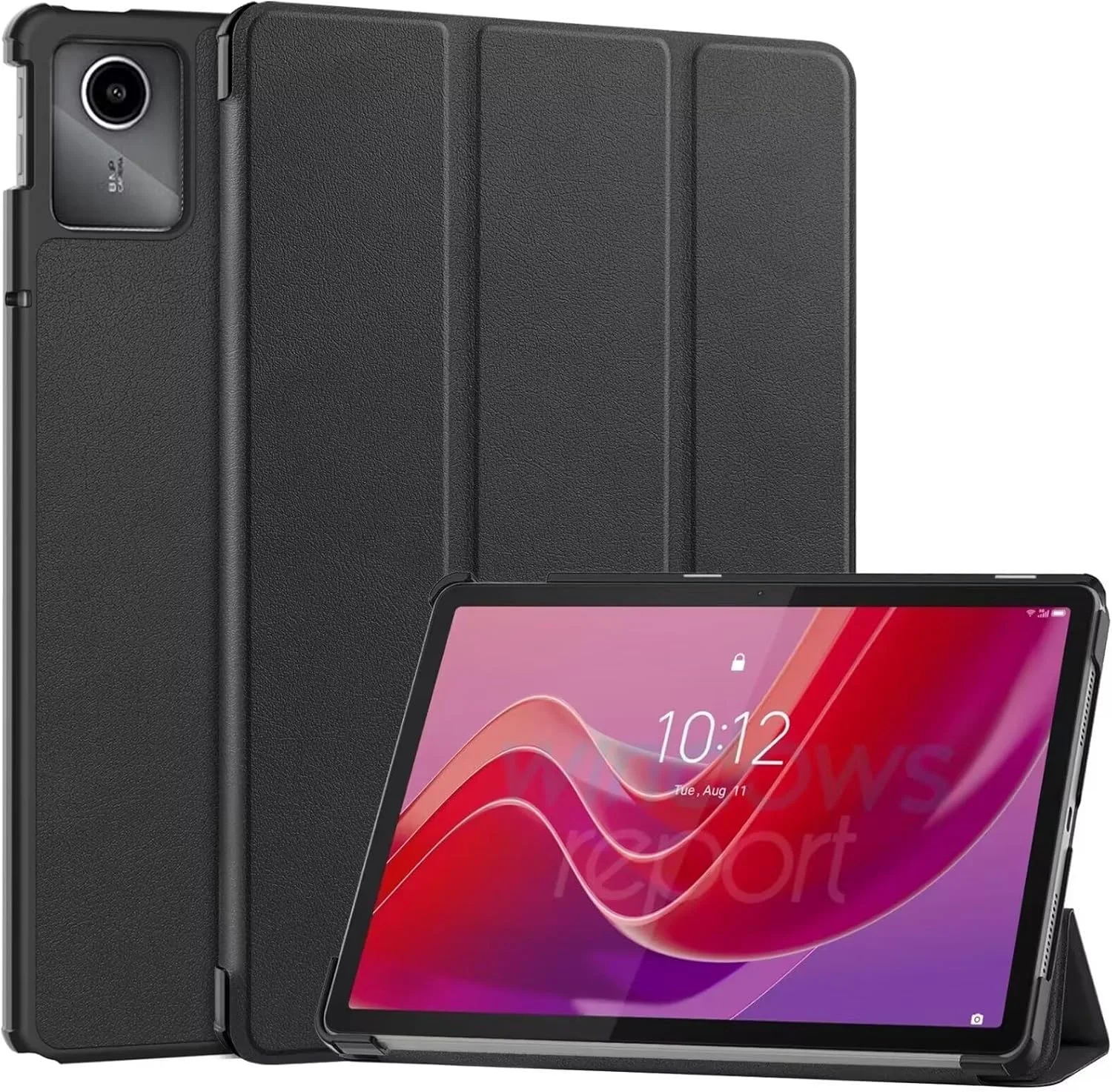 کیف UOEPOWA برای تبلت 11 اینچی Lenovo Tab M11 2024 با جای قلم، کیف هوشمند فوق العاده نازک و سبک - مشکی
