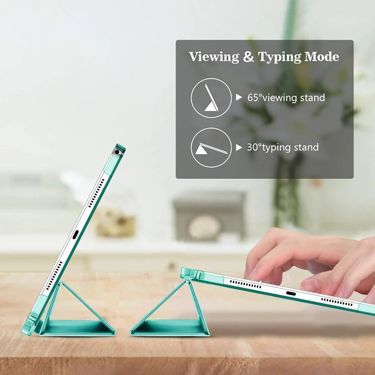 کاور هوشمند پروکیس برای تبلت لنوو تب M11/تب K11 LTE 11 اینچ 2024 مدل TB330FU به همراه جای قلم، کاور محافظ باریک تاشو با بدنه سخت و پشتی شفاف با قابلیت بیدار شدن/به خواب رفتن خودکار - سبز نعنایی