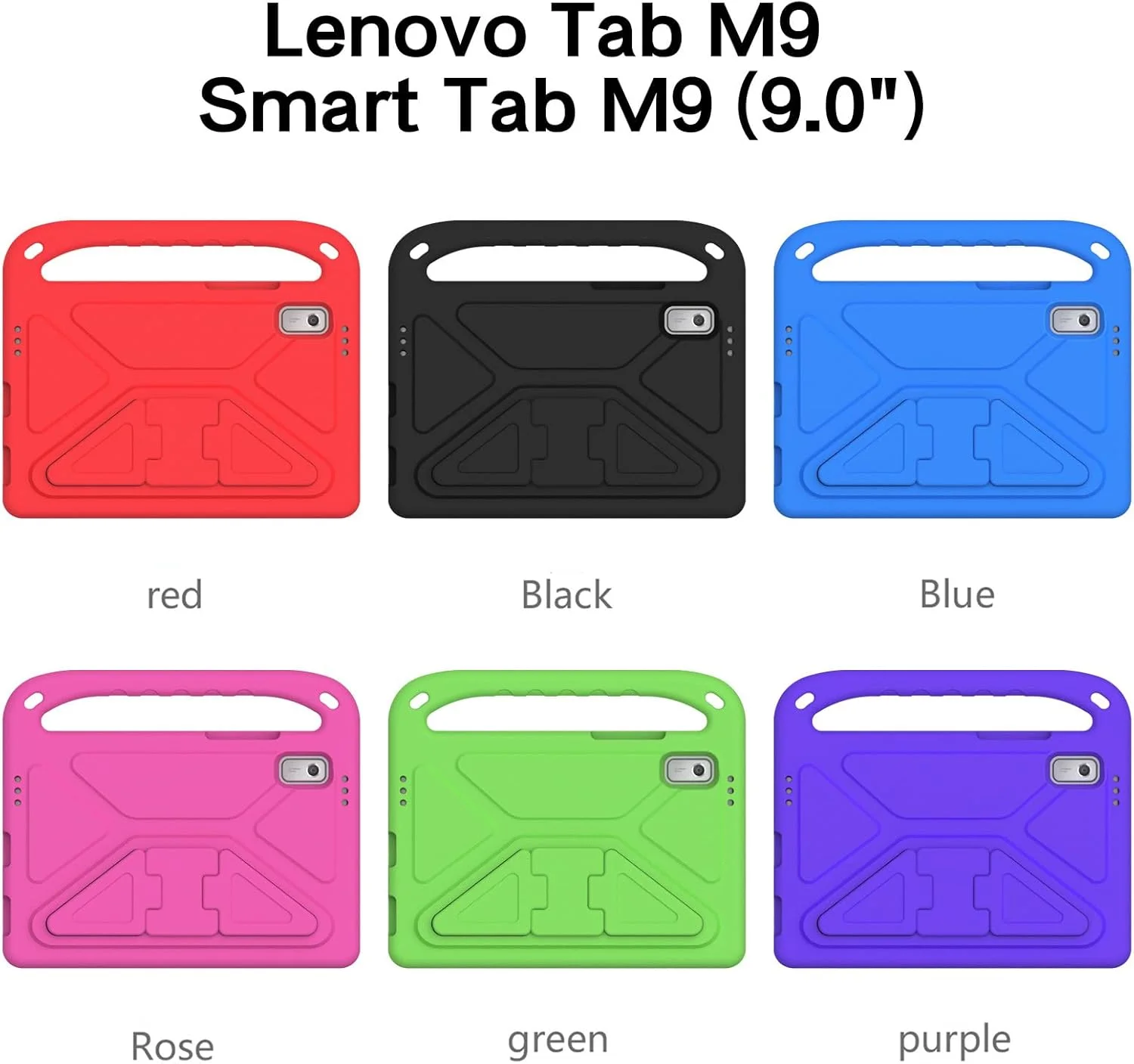 کاور محافظ تبلت لنوو تب M9 سایز 9 اینچ مدل 2023، سبک وزن، ضد ضربه، دارای دسته و پایه، مناسب کودکان (آبی)