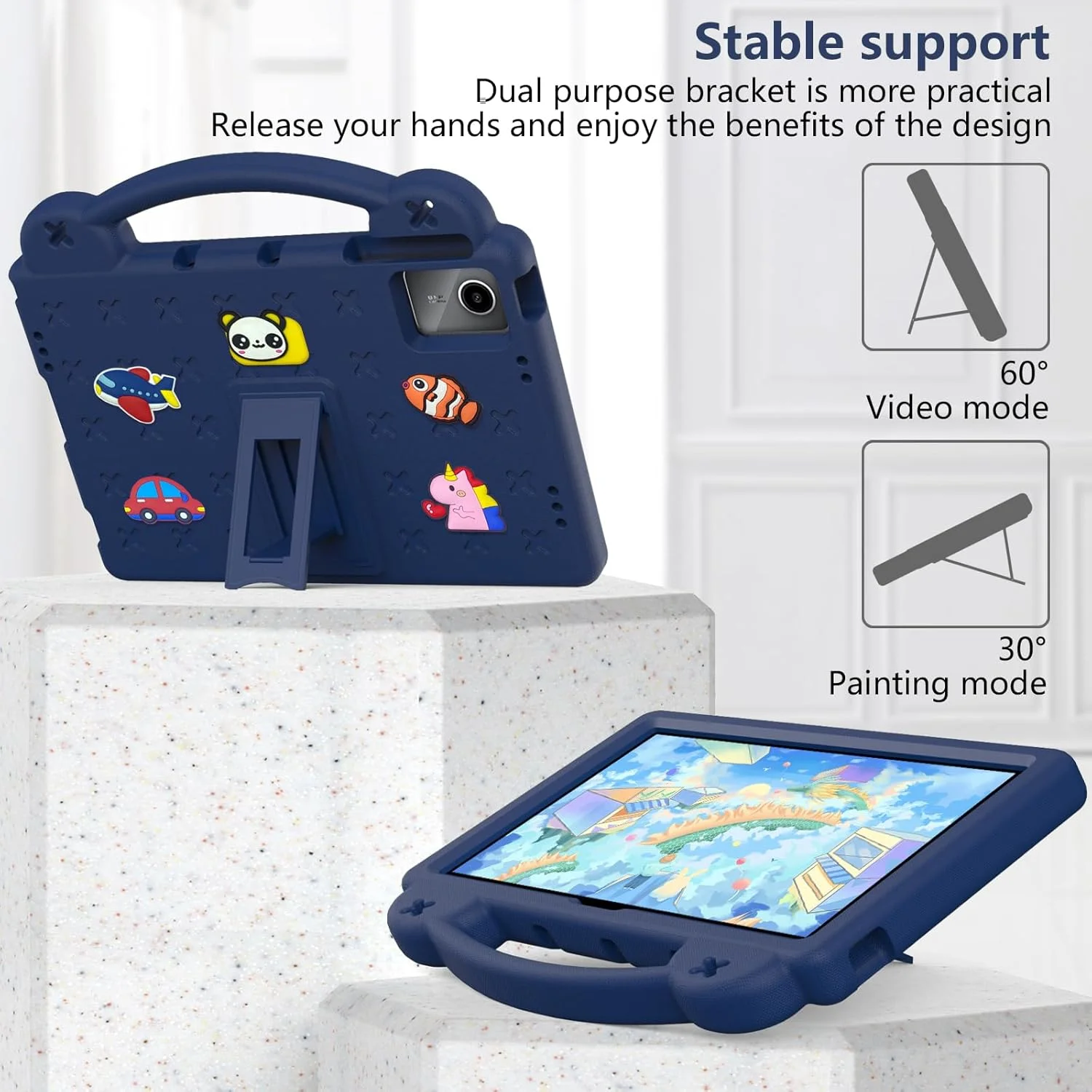 Billionn Kids Case Compatible with Lenovo Tab M11 11 inch Tablet (TB330FU/TB330XU), EVA Cartoon Shockproof Cover with Shoulder Strap Handle Stand, Navy Blue Billionn Kids Case Compatible with Lenovo Tab M11 11 inch Tablet (TB330FU/TB330XU), EVA Cartoon Shockproof Cover with Shoulder Strap Handle Stand, Navy Blue