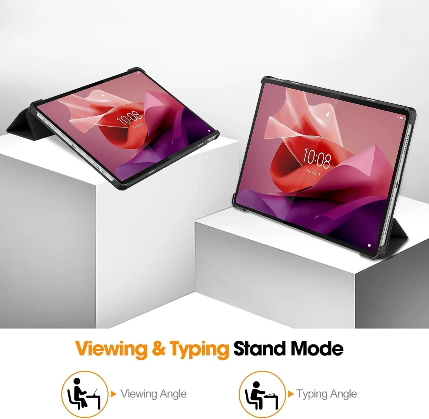 T Tersely Smart Case for Lenovo Tab P12 12.7'' 2023 (TB-370FU), Slim Stand Hard Back Protective Smart Cover Cases Support Auto Wake/Sleep - Black T Tersely Smart Case for Lenovo Tab P12 12.7'' 2023 (TB-370FU), Slim Stand Hard Back Protective Smart Cover Cases Support Auto Wake/Sleep - Black
