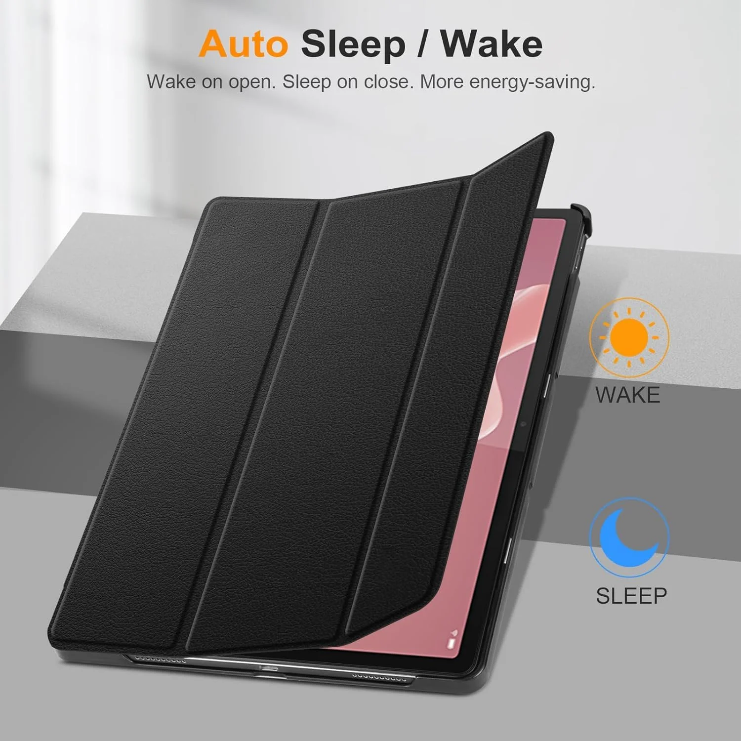 T Tersely Smart Case for Lenovo Tab P12 12.7'' 2023 (TB-370FU), Slim Stand Hard Back Protective Smart Cover Cases Support Auto Wake/Sleep - Black T Tersely Smart Case for Lenovo Tab P12 12.7'' 2023 (TB-370FU), Slim Stand Hard Back Protective Smart Cover Cases Support Auto Wake/Sleep - Black