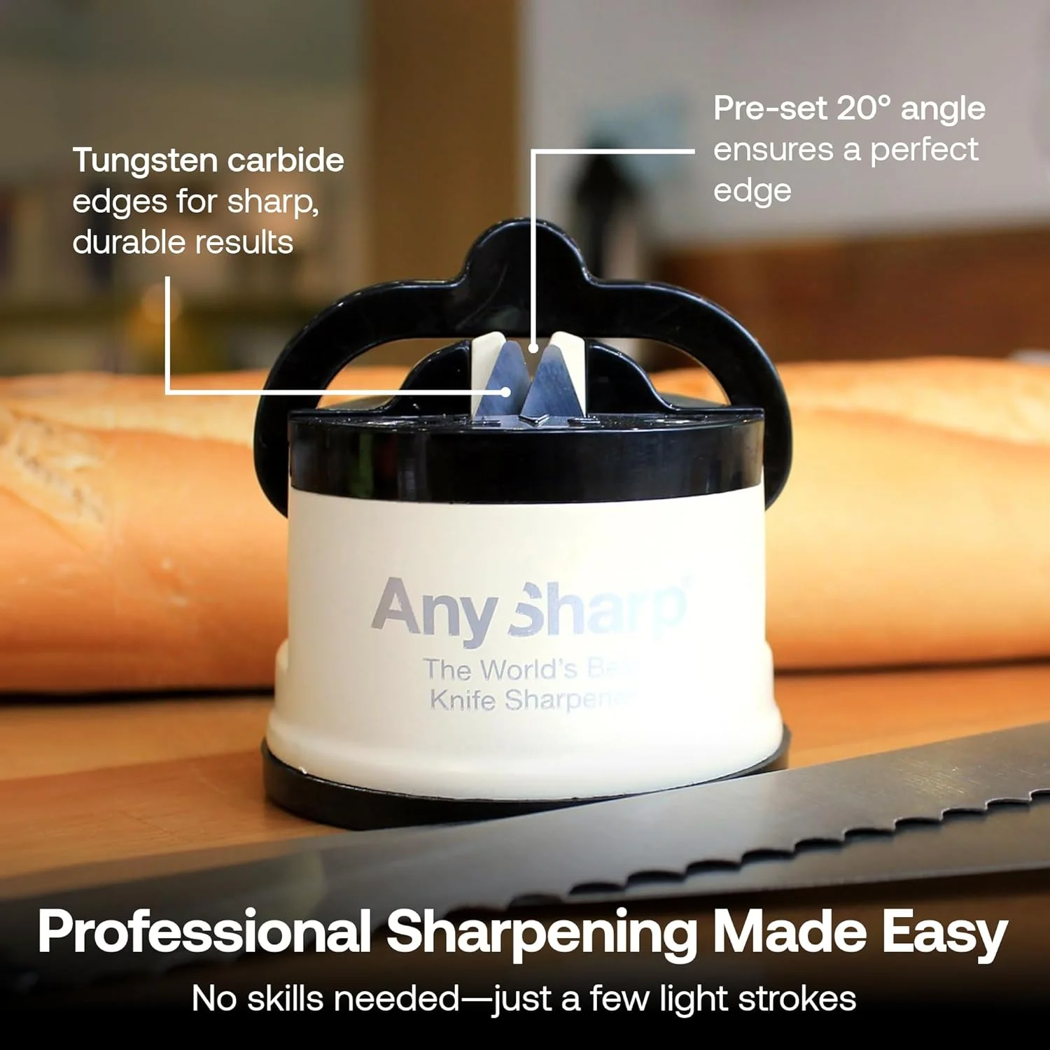 AnySharp Global Knife Sharpener, Cream, One Size AnySharp Global Knife Sharpener, Cream, One Size
