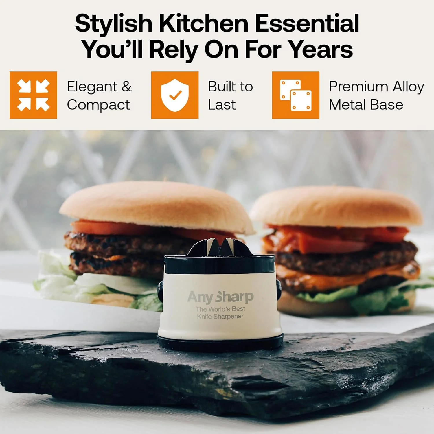 AnySharp Global Knife Sharpener, Cream, One Size AnySharp Global Knife Sharpener, Cream, One Size