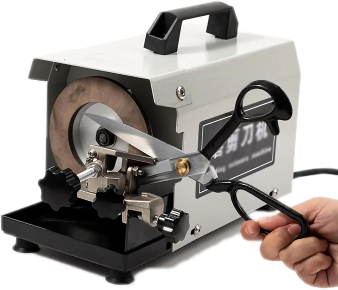 تیزکن برقی چاقو ADORZ، تیزکن برقی حرفه ای قیچی 220 وات، سرعت 2980 دور در دقیقه چند منظوره، به همراه سنگ سنباده، برای خیاط، آشپزخانه، قیچی های لباس