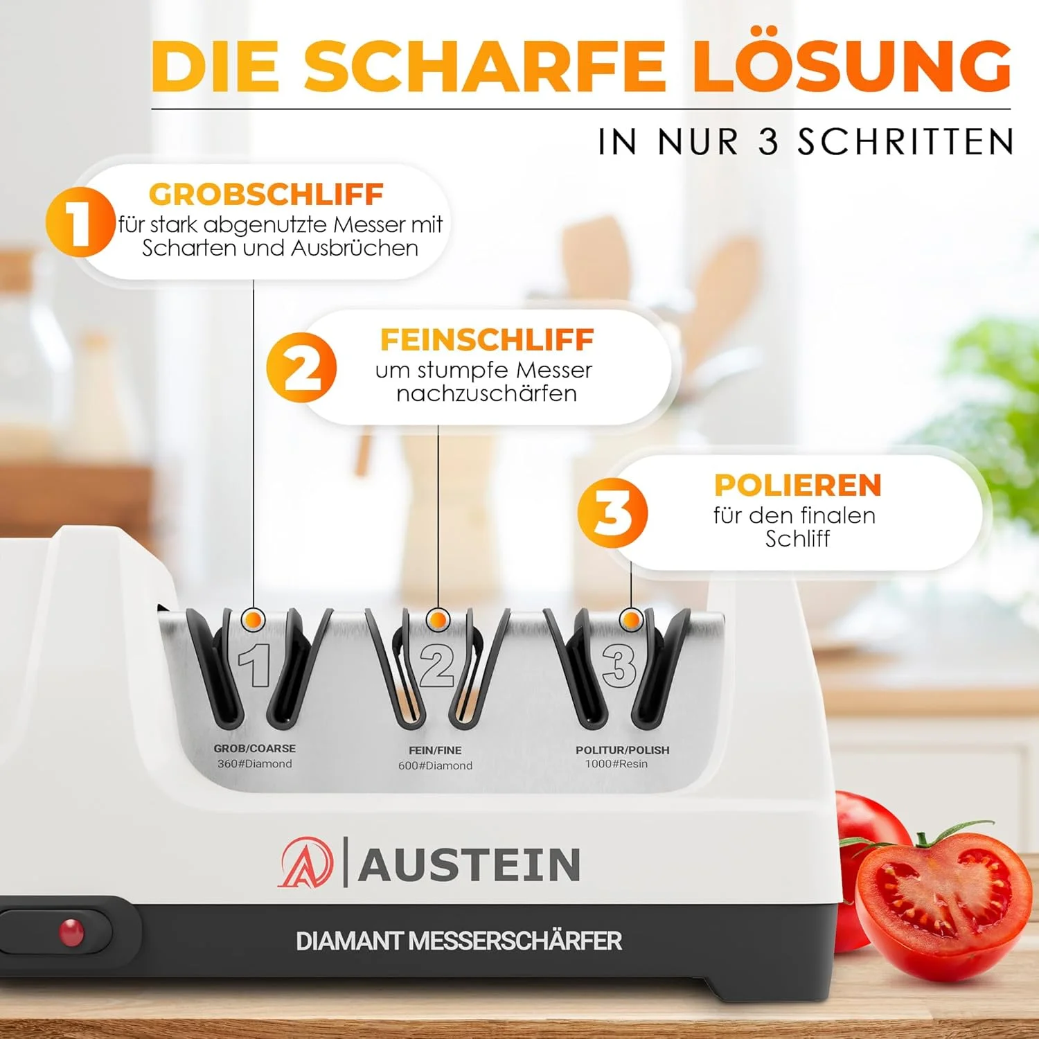 چاقو تیزکن برقی الماسه AUSTEIN مدل TG2202 - چاقو تیزکن 3 فاز با زاویه 20 درجه و جمع کننده مغناطیسی تراشه چاقو تیزکن برقی الماسه AUSTEIN مدل TG2202 - چاقو تیزکن 3 فاز با زاویه 20 درجه و جمع کننده مغناطیسی تراشه