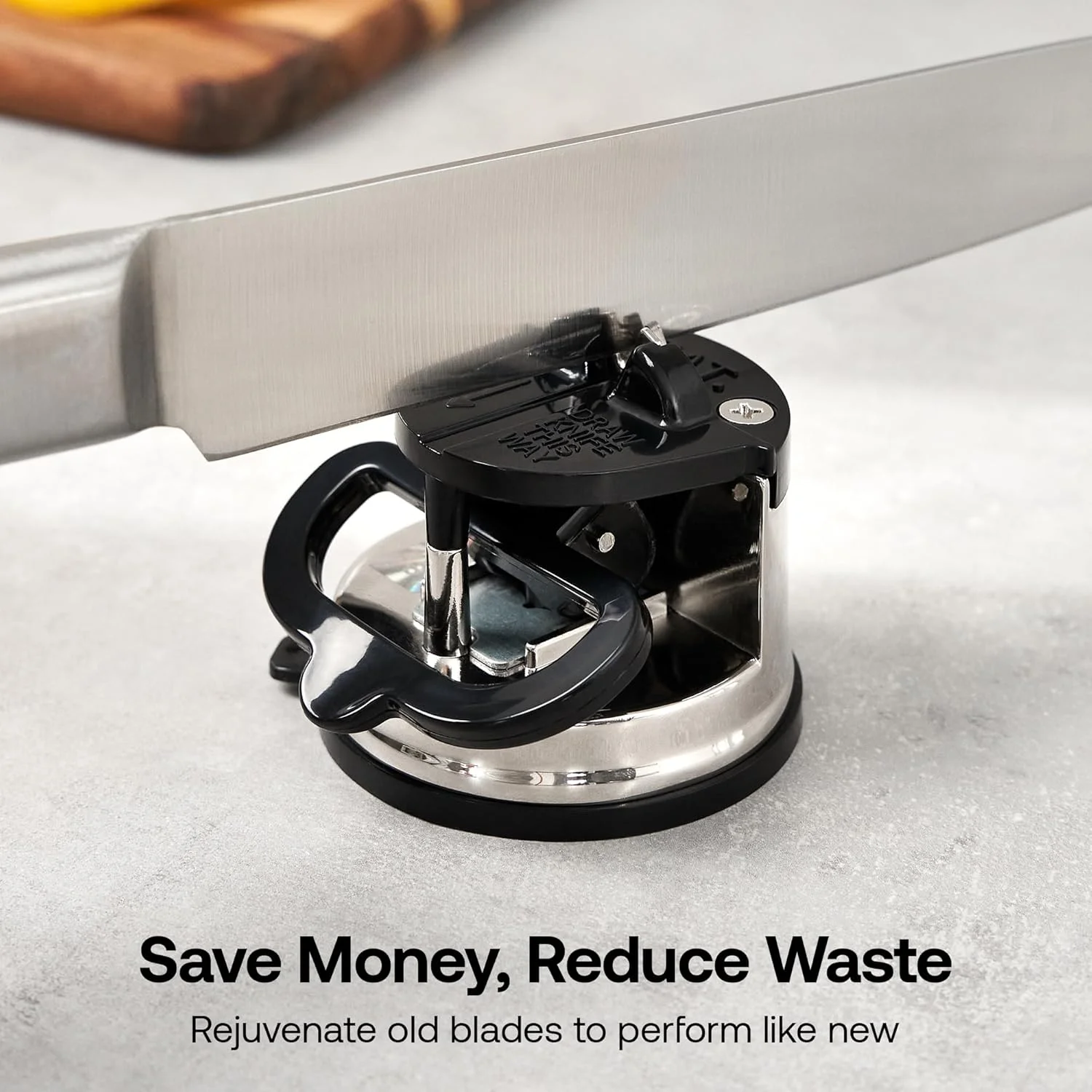 چاقو تیز کن AnySharp Pro (فلزی) با مکنده، فلز برس خورده، سایز واحد