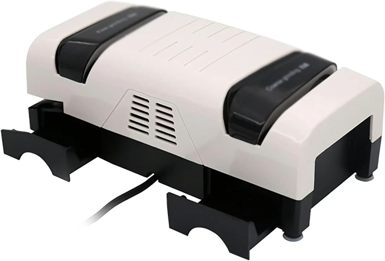 Adjustable Knife Sharpener Kitchen Knife Machine Electric Knife Sharpener Straight Knife Fully Automatic Household Knife Sharpener Convenient and Practical (Color : Red, Size : 24.5x9.5x12cm)