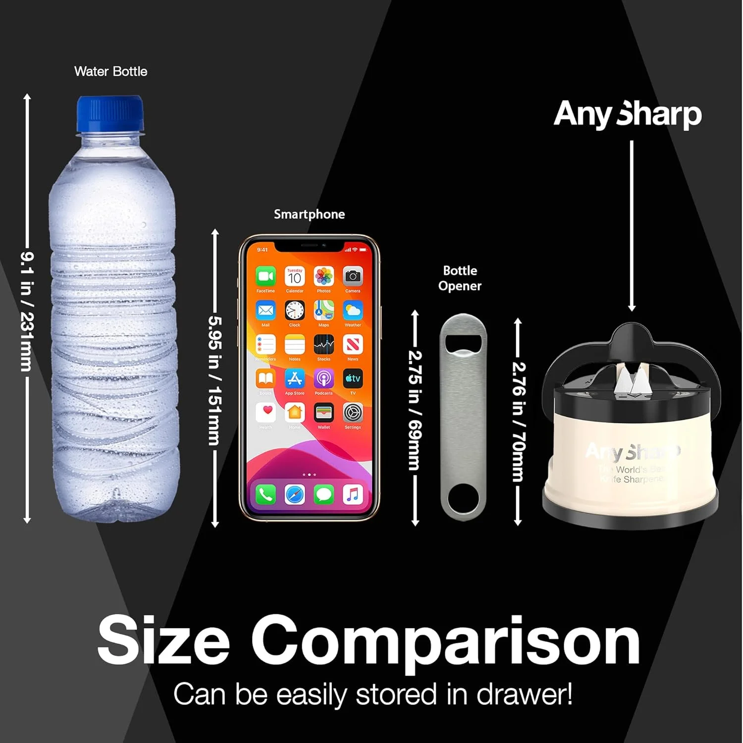 AnySharp Global Knife Sharpener, Cream, One Size AnySharp Global Knife Sharpener, Cream, One Size