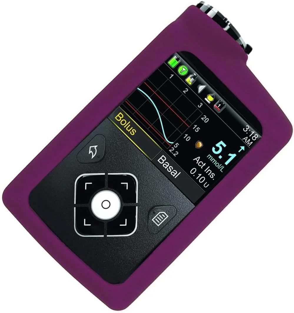 کیف سیلیکونی نرم ممتاز usastar-SNK برای پمپ انسولین Medtronic Minimed مدل های 630G/ 640G/ 670G/770G /780G (همه مدل ها) (بنفش)