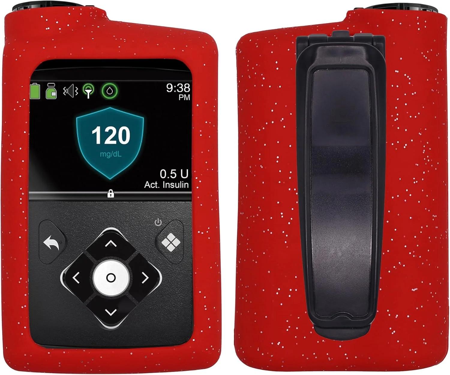 کاور سیلیکونی نرم و پولکی ممتاز برای پمپ انسولین Medtronic Minimed مدل های 630G/ 640G/ 670G/770G/780G (قرمز)