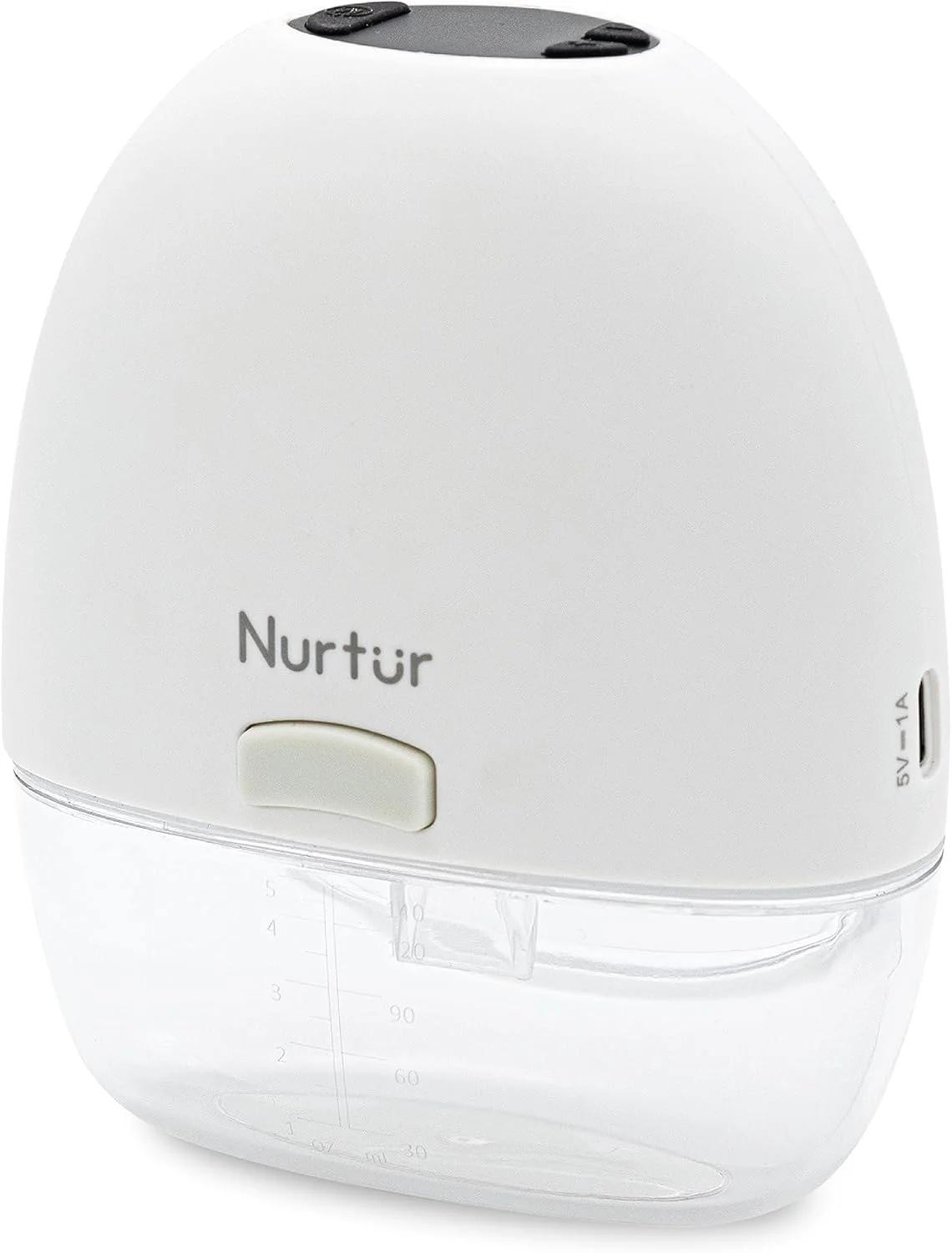 شیردوش برقی تک نفره Nurtur Cozi، بدون نیاز به دست، دارای صفحه نمایش LCD، 4 حالت و 9 سطح، کم صدا و بدون درد، شیردوش برقی قابل حمل برای مسافرت، خانه، فضای باز، 150 میلی لیتر