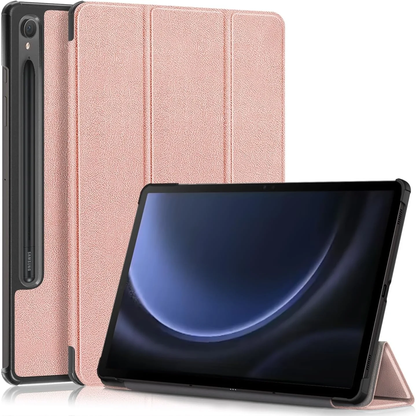 کیف تبلت مسافرتی سازگار با Samsung Galaxy Tab S9 FE SM-X510/SM-X516 11 اینچ، کیف سه تایی سازگار با تبلت هوشمند، فوق العاده باریک و سبک، پوشش پشتی سخت پلی کربنات کیف تبلت مسافرتی سازگار با Samsung Galaxy Tab S9 FE SM-X510/SM-X516 11 اینچ، کیف سه تایی سازگار با تبلت هوشمند، فوق العاده باریک و سبک، پوشش پشتی سخت پلی کربنات