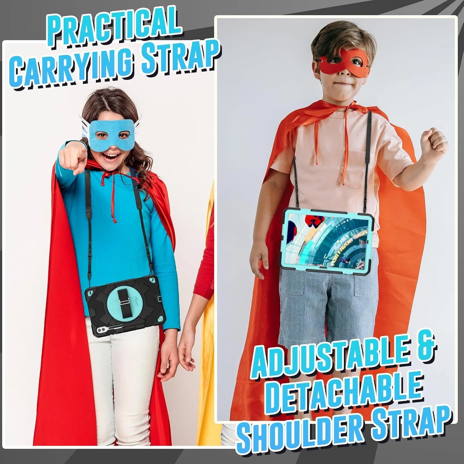 کیف تبلت مسافرتی سازگار با تبلت سامسونگ گلکسی تب S9 پلاس 12.4 اینچ X810/X816B/X818U، پوشش کامل TPU + PC با پایه چرخان و بند مچی، کیف مقاوم