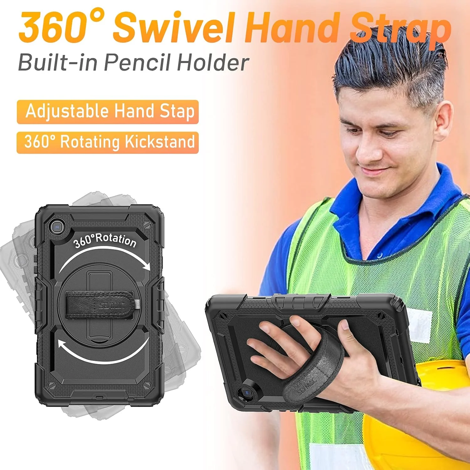 کاور تبلت SEYMAC مناسب برای تبلت سامسونگ گلکسی تب A7 لایت 2021 سایز 8.7 اینچ (T220/T225)، مقاوم در برابر ضربه با محافظ صفحه نمایش، دارای بند چرخشی 360 درجه و استند، بند شانه، جای قلم S، مشکی کاور تبلت SEYMAC مناسب برای تبلت سامسونگ گلکسی تب A7 لایت 2021 سایز 8.7 اینچ (T220/T225)، مقاوم در برابر ضربه با محافظ صفحه نمایش، دارای بند چرخشی 360 درجه و استند، بند شانه، جای قلم S، مشکی