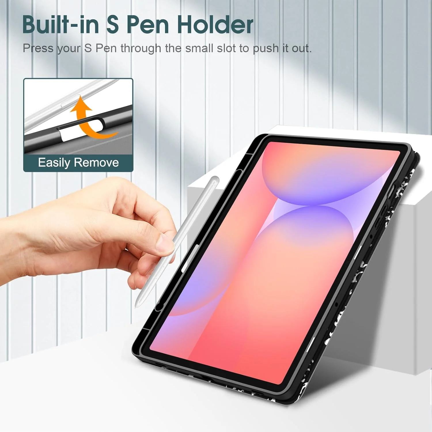 کیف باریک Fintie برای تبلت سامسونگ گلکسی تب S9 FE 5G 10.9 اینچ / گلکسی تب S9 11 اینچ 2023 با جای قلم S داخلی، کاور پشتی استند هوشمند TPU نرم با قابلیت بیدار/خواب خودکار، طرح دفتر مشق سیاه کیف باریک Fintie برای تبلت سامسونگ گلکسی تب S9 FE 5G 10.9 اینچ / گلکسی تب S9 11 اینچ 2023 با جای قلم S داخلی، کاور پشتی استند هوشمند TPU نرم با قابلیت بیدار/خواب خودکار، طرح دفتر مشق سیاه