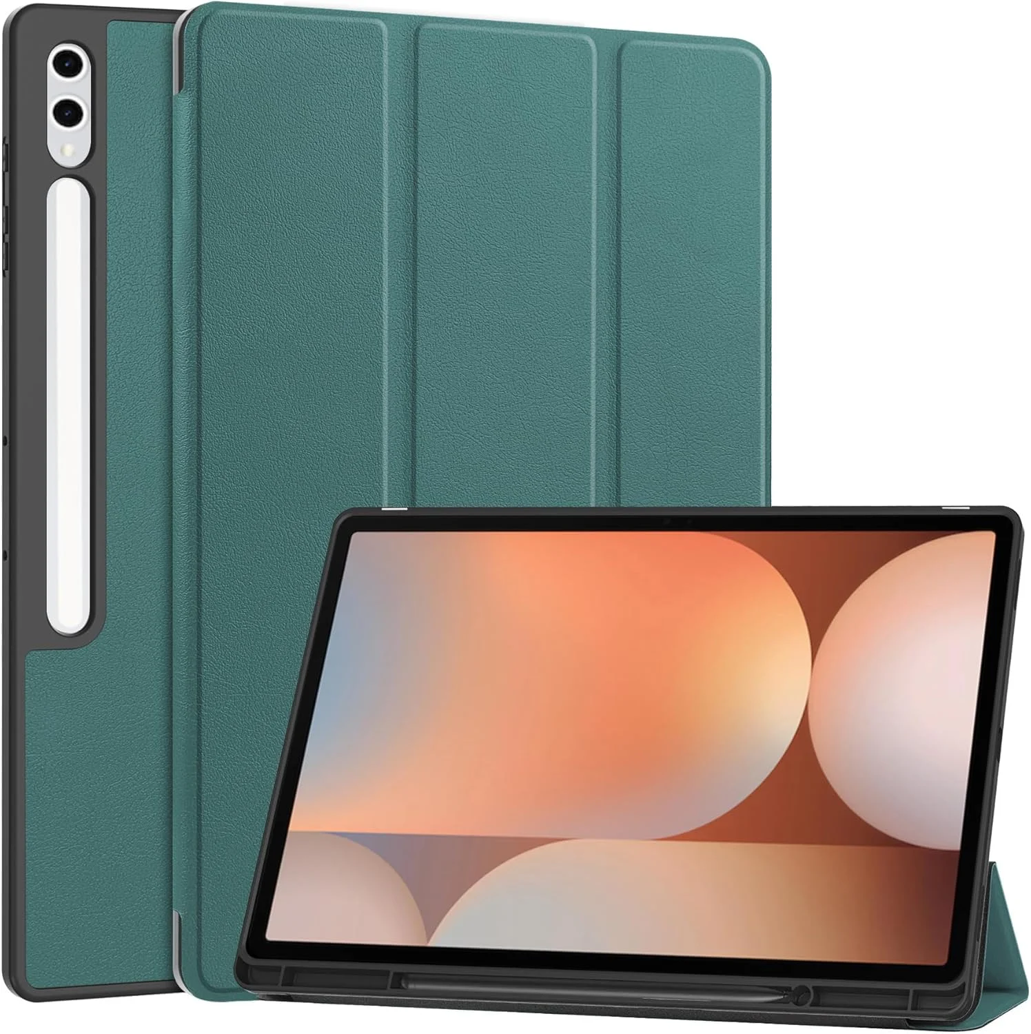 کاور تبلت Gruattreay سازگار با تبلت سامسونگ گلکسی تب S10 Ultra 14.6 اینچ (2024)، کاور هوشمند تبلت سه تایی، براکت زاویه دید چندگانه، خواب/بیداری خودکار، با نگهدارنده مداد (سبز)